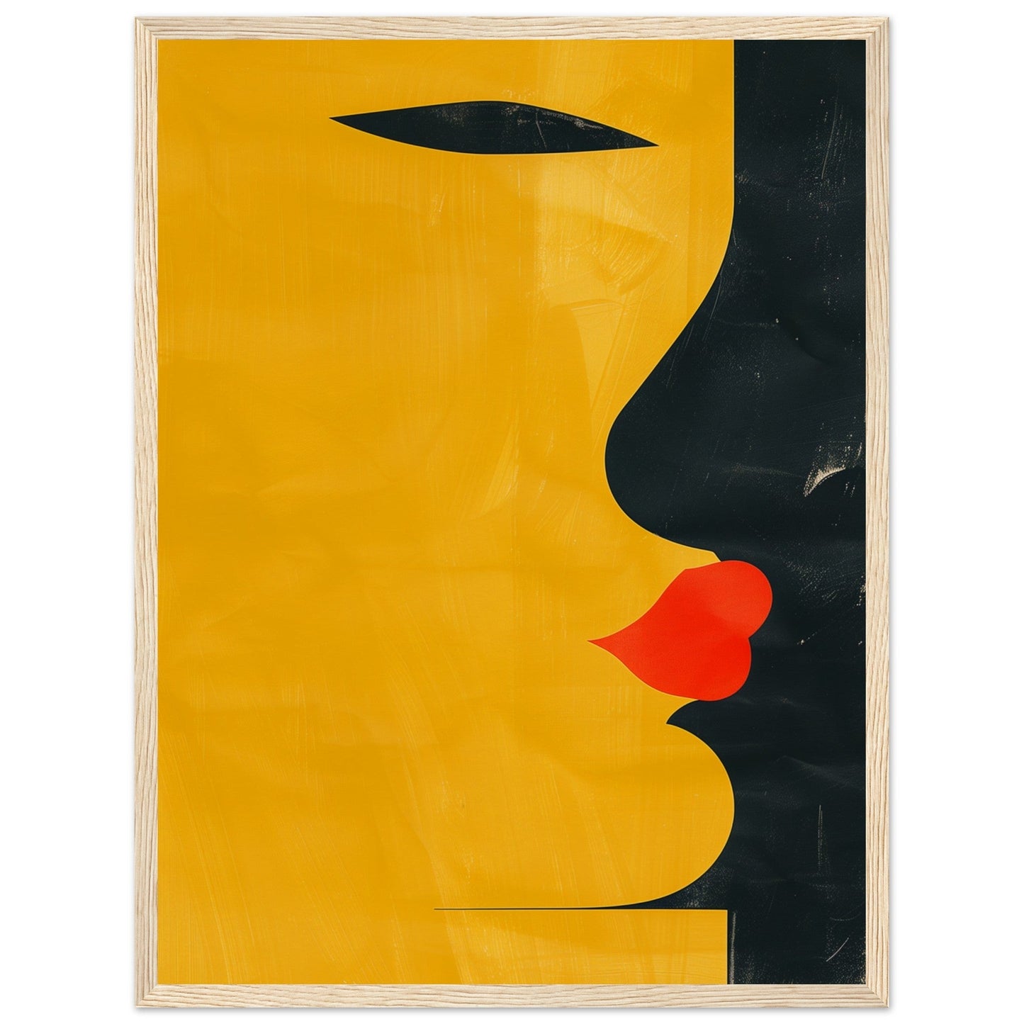 Poster Abstrait Jaune ( 45x60-cm-Bois-clair)