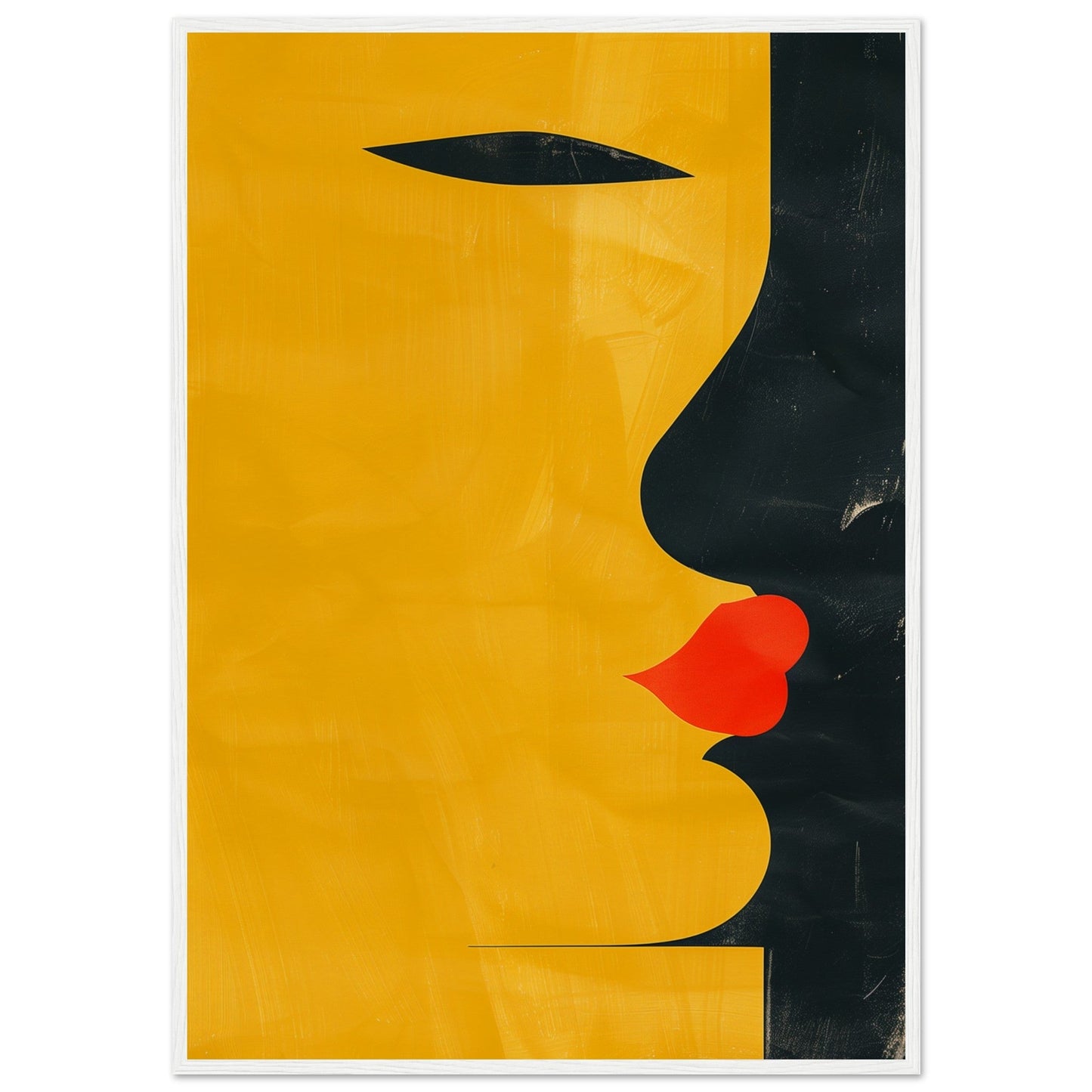 Poster Abstrait Jaune ( 70x100-cm-Bois-blanc)