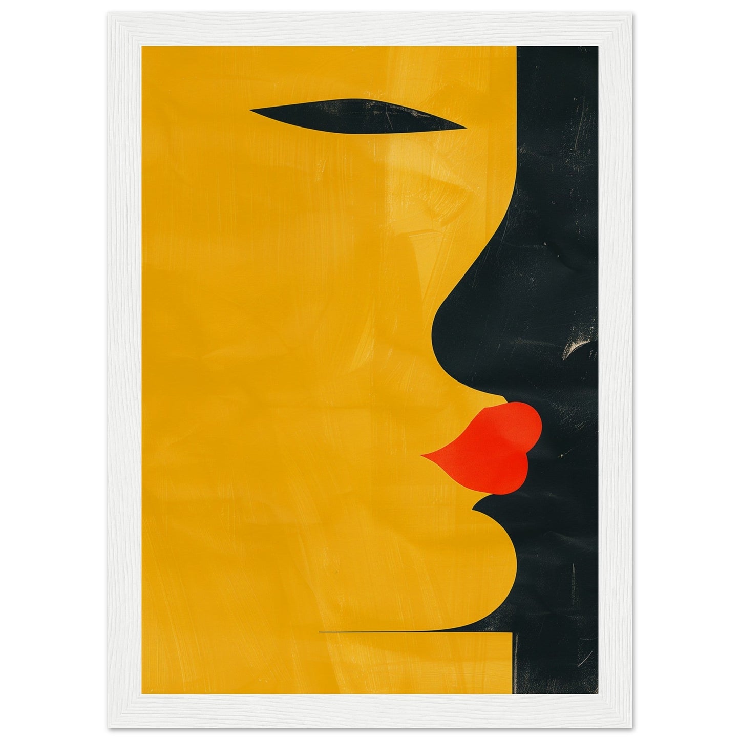 Poster Abstrait Jaune ( 21x29.7-cm-Bois-blanc)