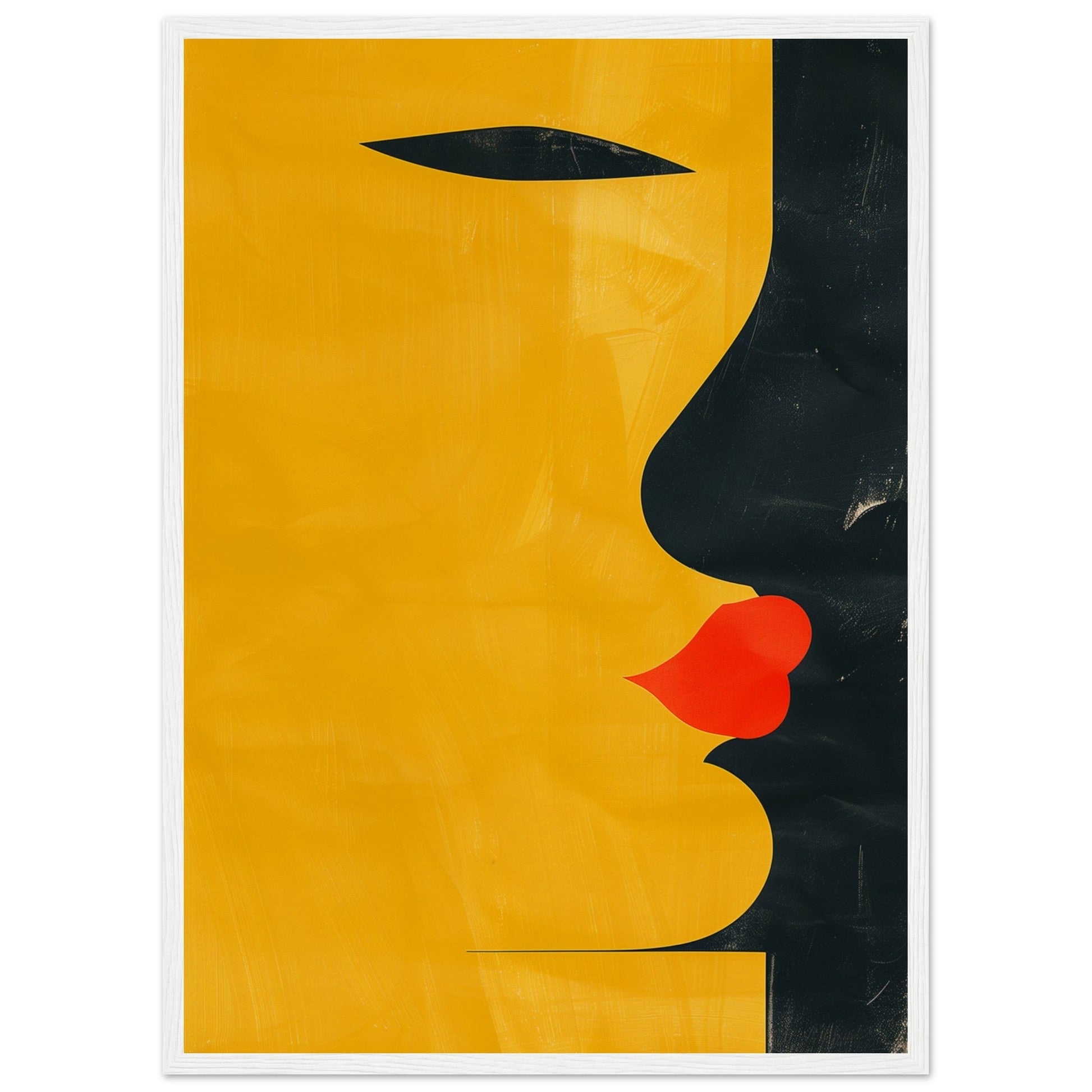 Poster Abstrait Jaune ( 50x70-cm-Bois-blanc)