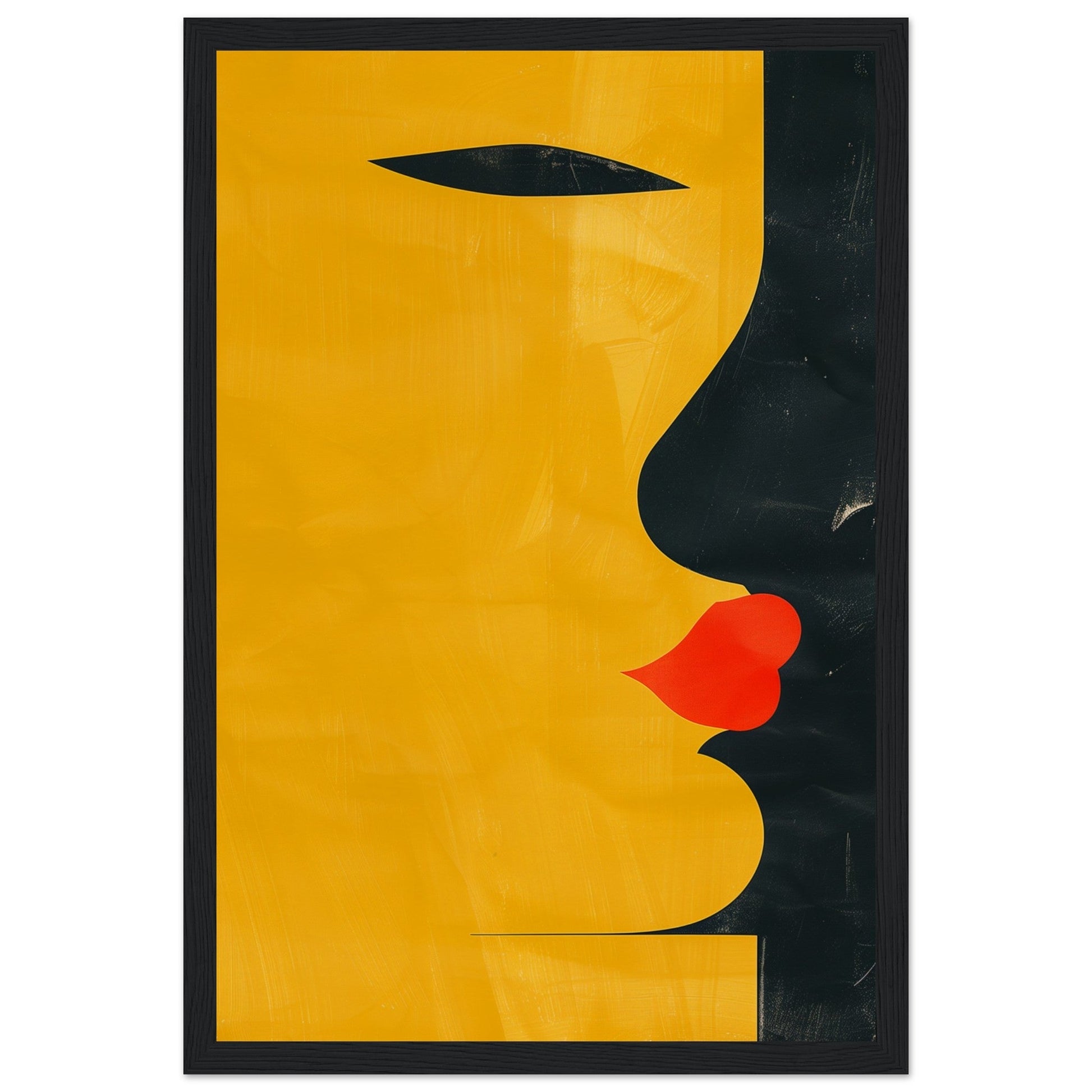 Poster Abstrait Jaune ( 30x45-cm-Bois-noir)