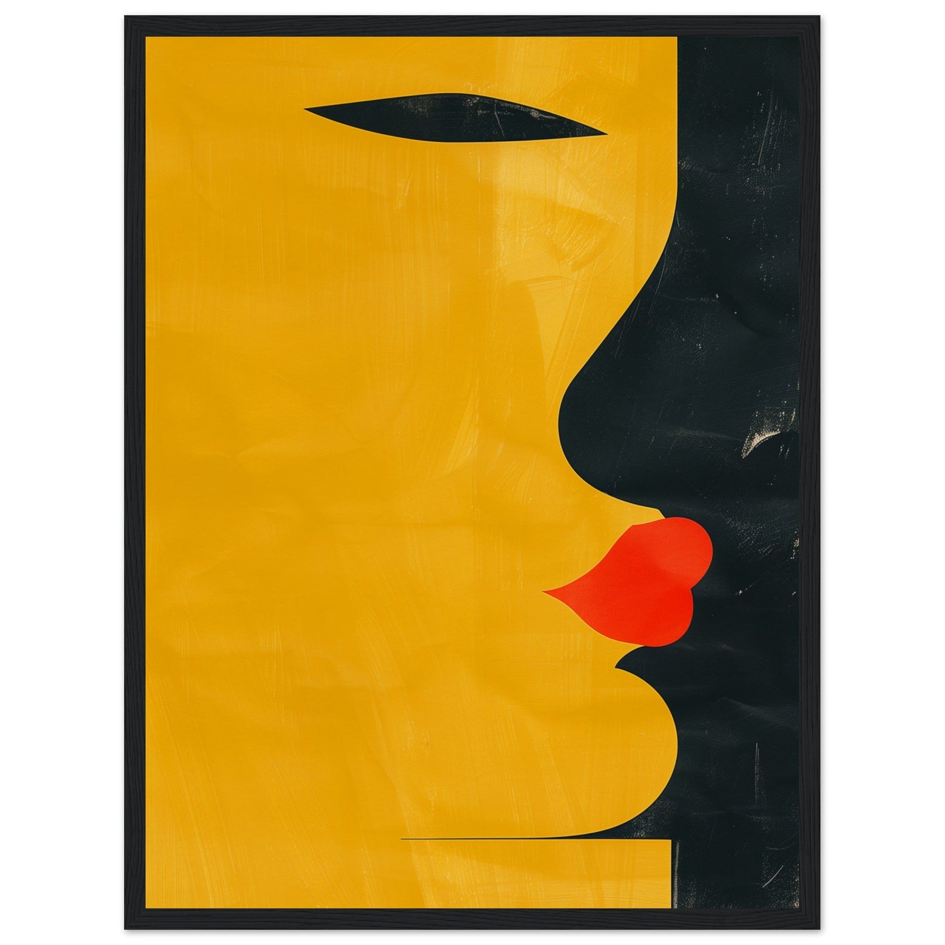 Poster Abstrait Jaune ( 45x60-cm-Bois-noir)