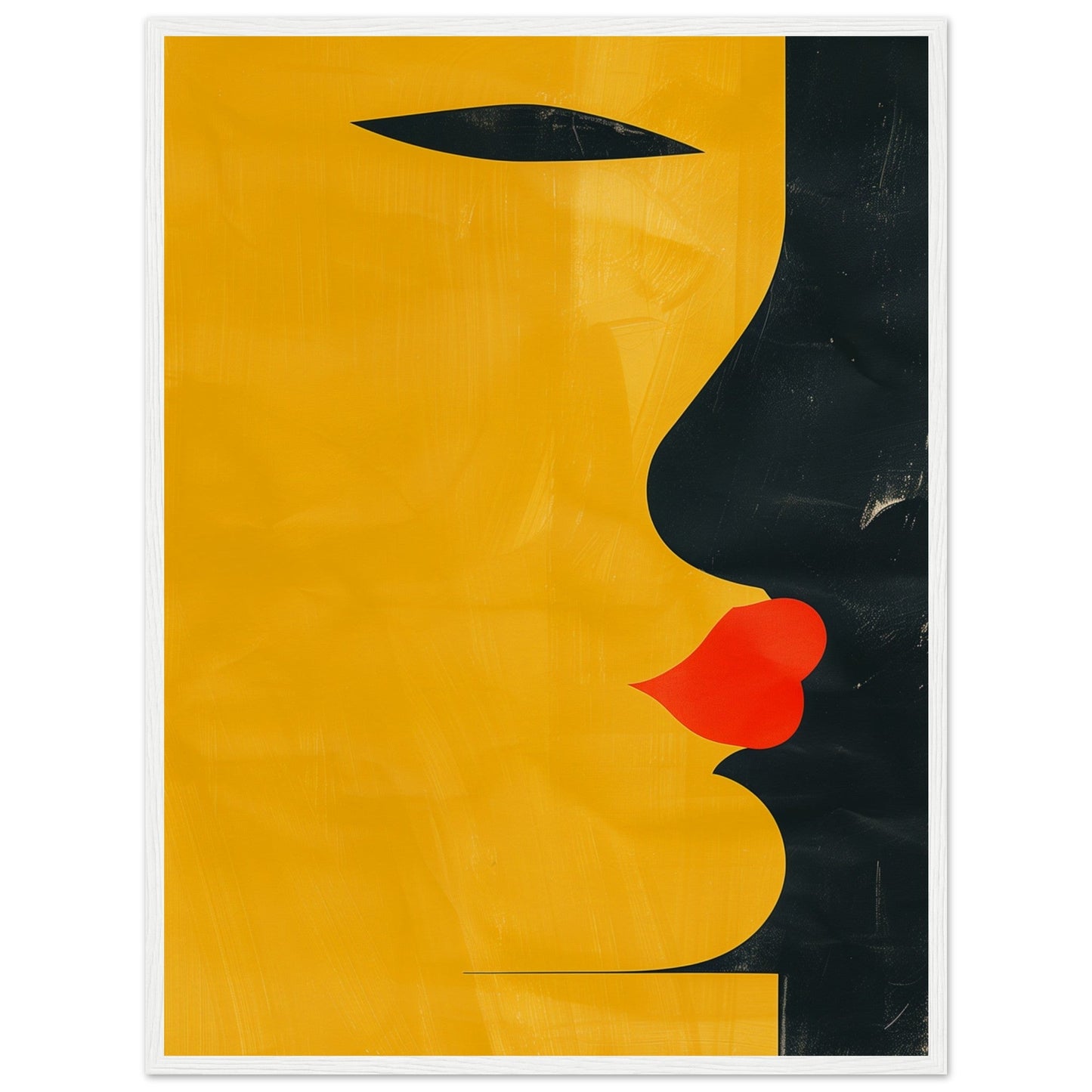 Poster Abstrait Jaune ( 60x80-cm-Bois-blanc)