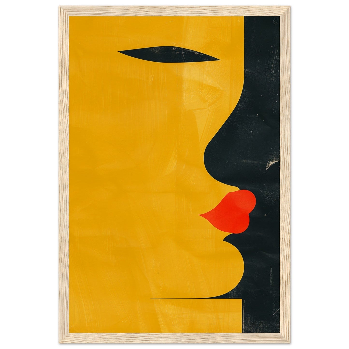 Poster Abstrait Jaune ( 30x45-cm-Bois-clair)