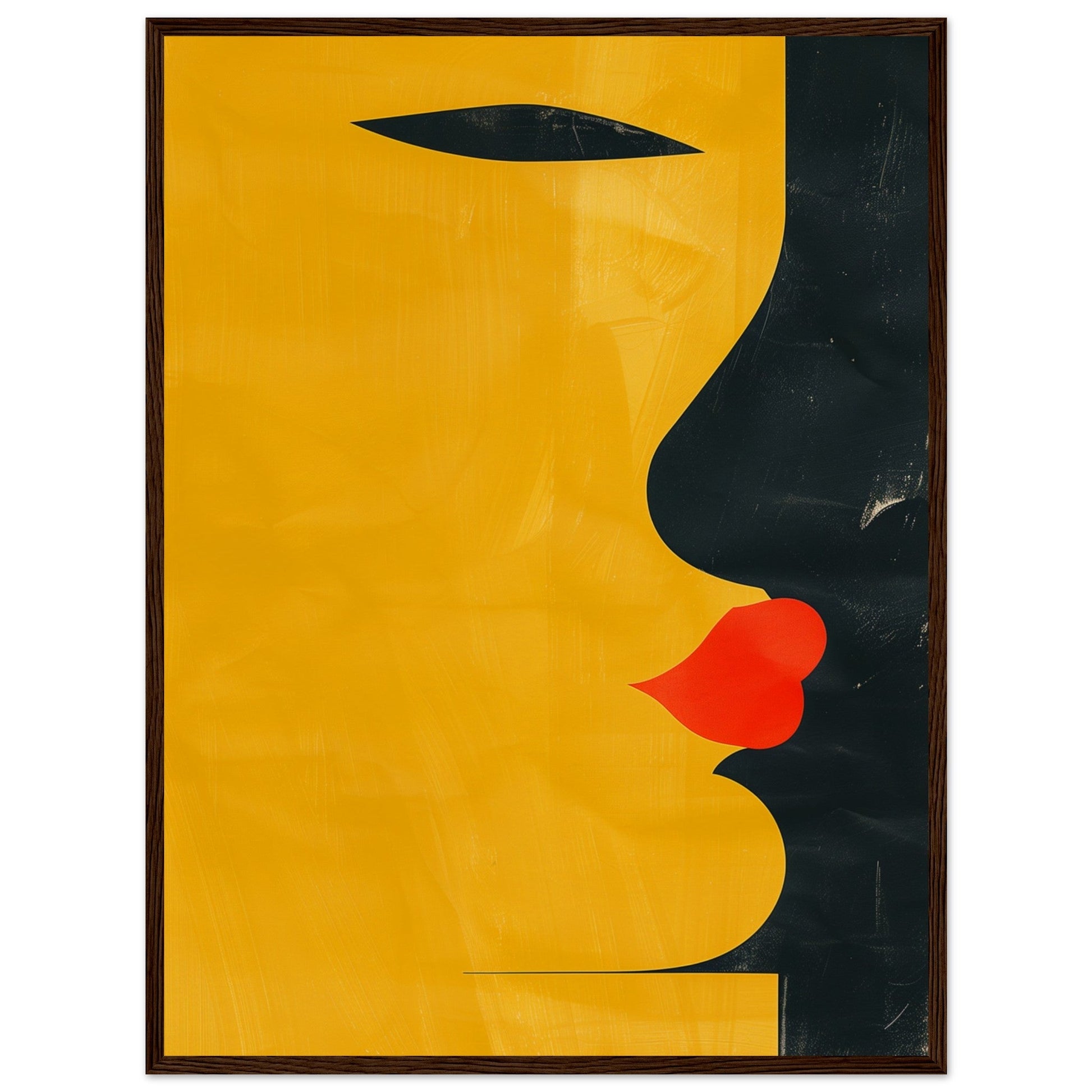 Poster Abstrait Jaune ( 60x80-cm-Bois-foncé)