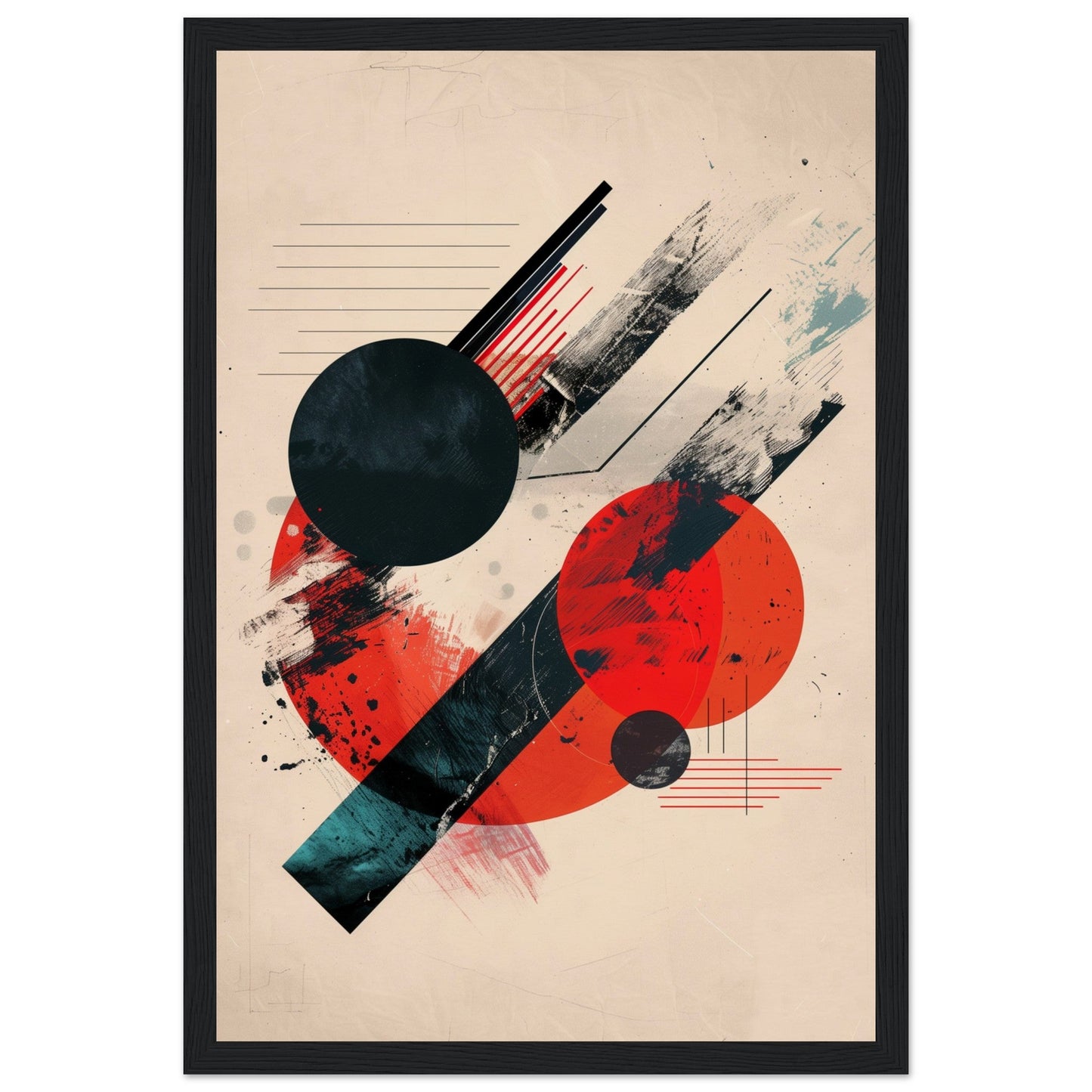 Poster Abstraite Géométrique ( 30x45-cm-Bois-noir)