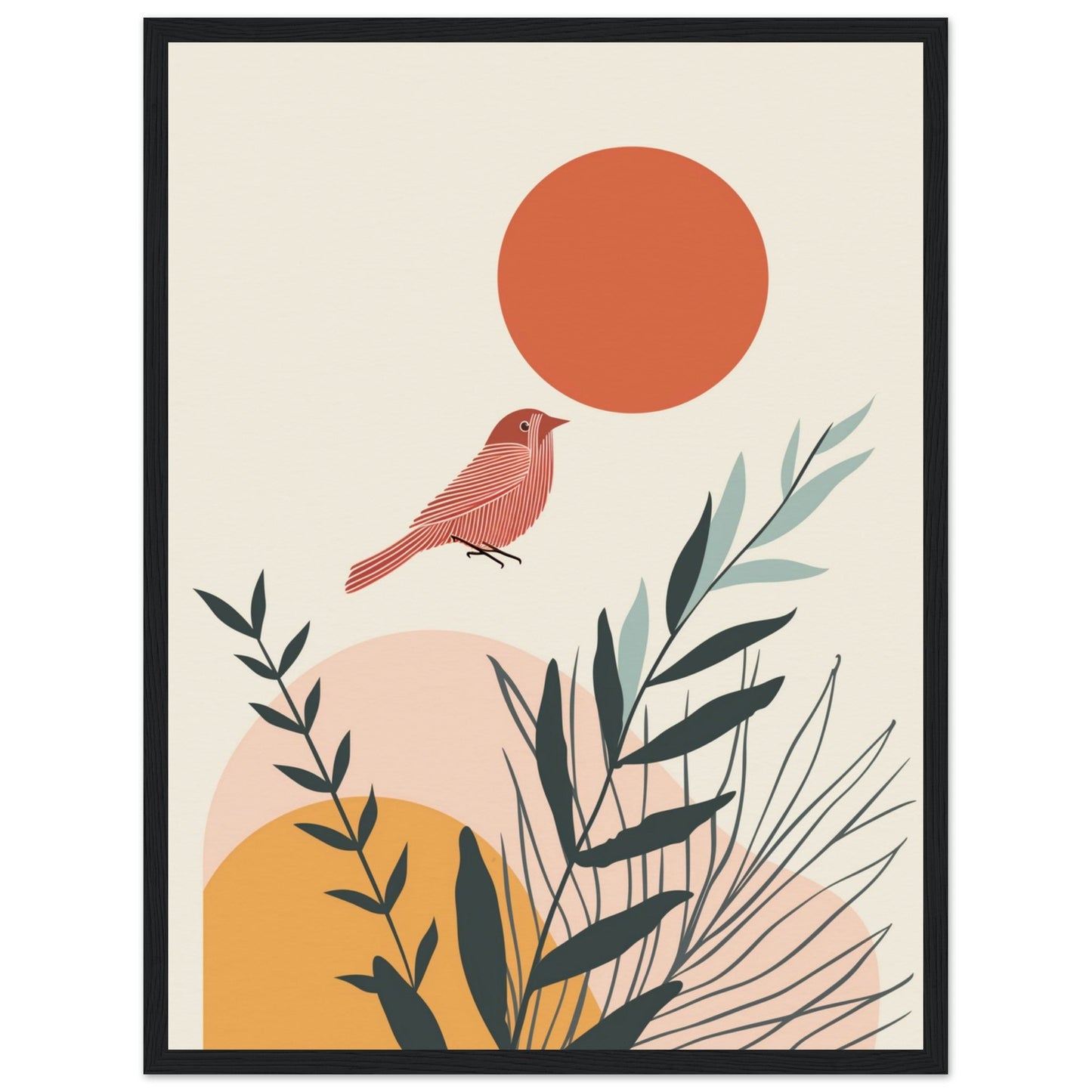 Poster Aesthetic Boho ( 45x60-cm-Bois-noir)