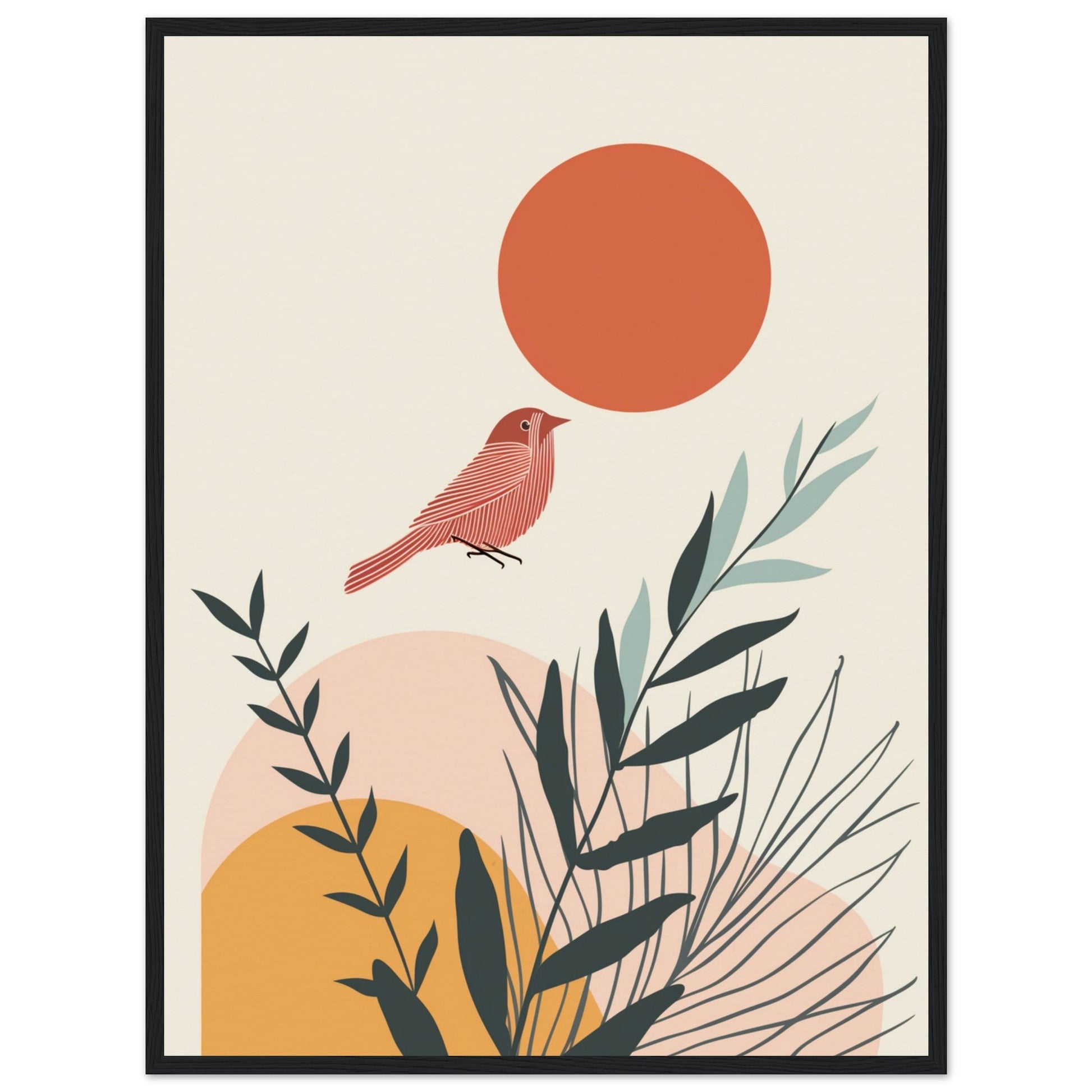 Poster Aesthetic Boho ( 60x80-cm-Bois-noir)