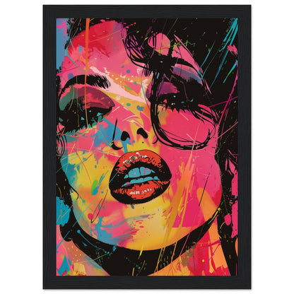 Poster Affiche Pop Art ( 21x29.7-cm-Bois-noir)