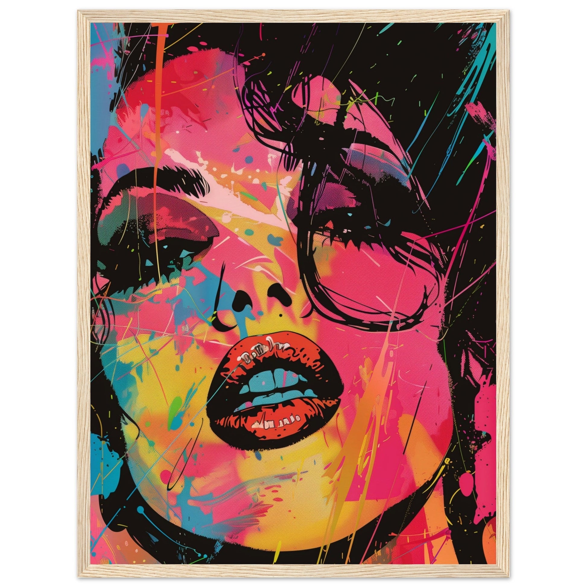 Poster Affiche Pop Art ( 45x60-cm-Bois-clair)