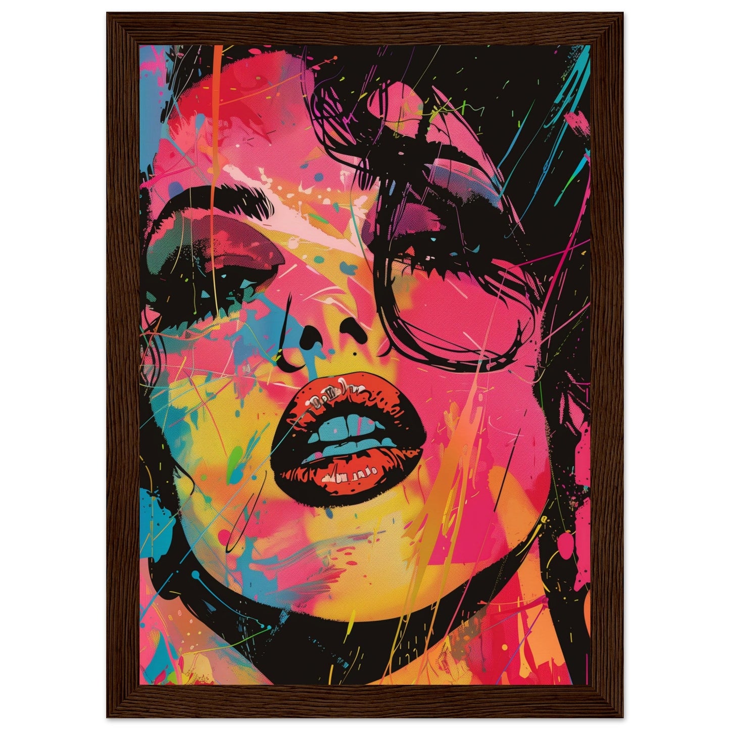 Poster Affiche Pop Art ( 21x29.7-cm-Bois-foncé)