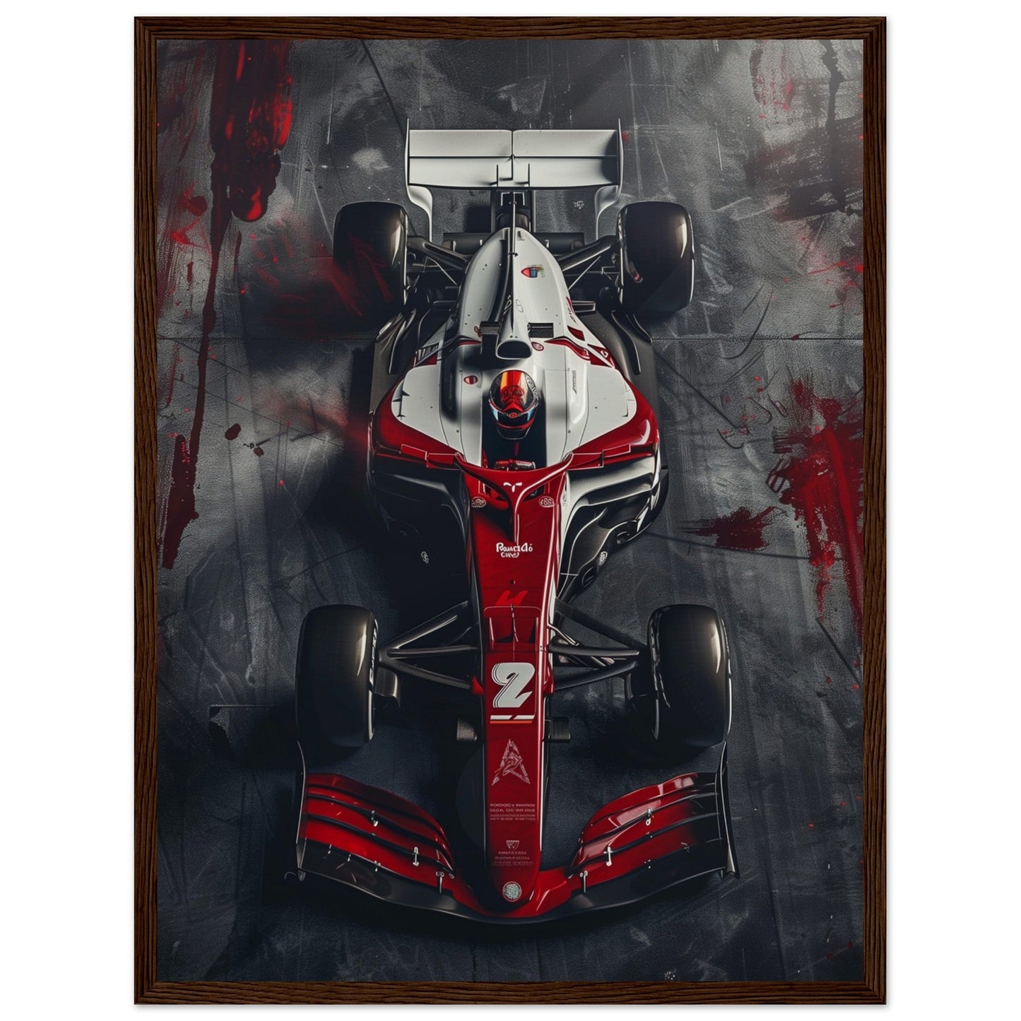 Poster Alfa Romeo F1 ( 45x60-cm-Bois-foncé)