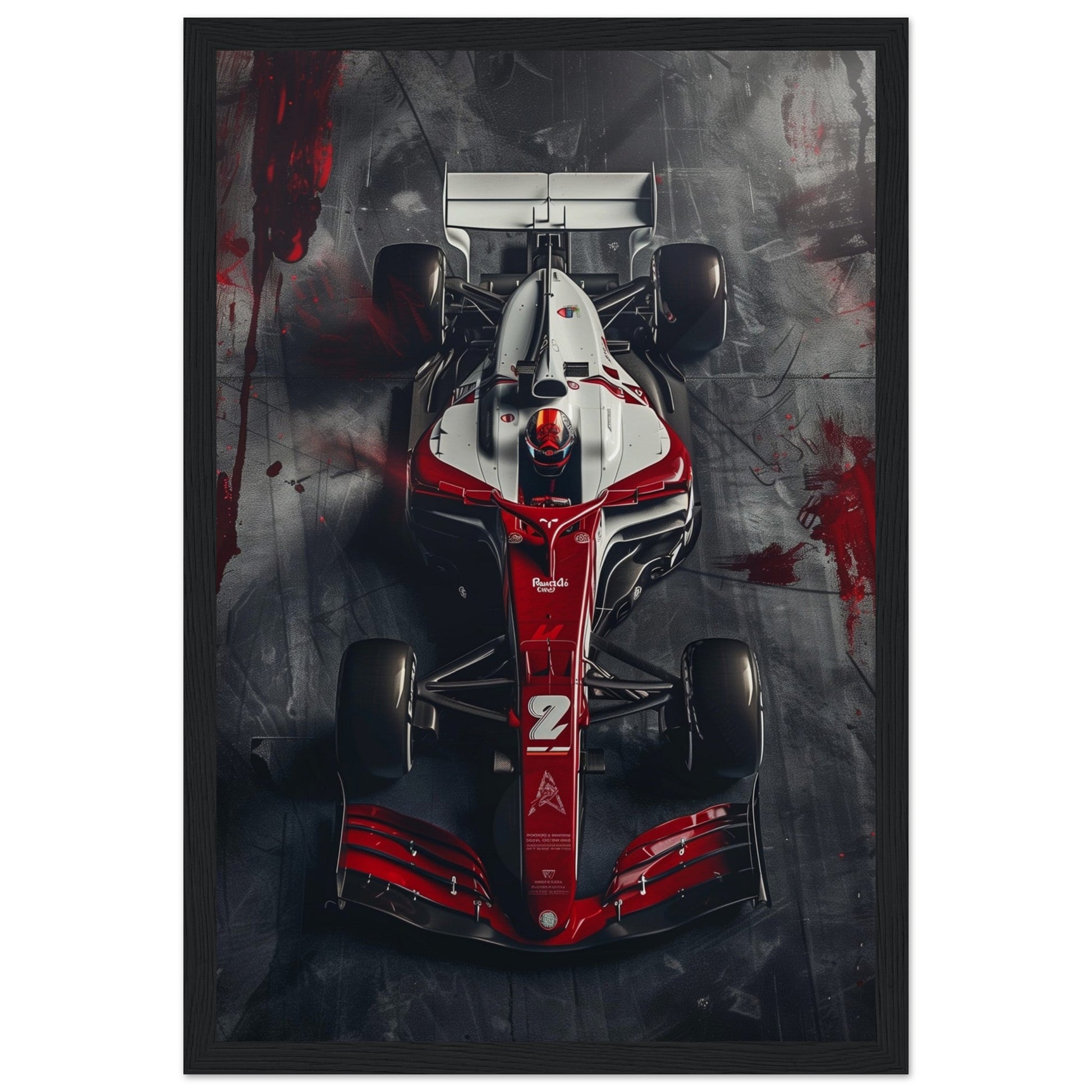 Poster Alfa Romeo F1 ( 30x45-cm-Bois-noir)