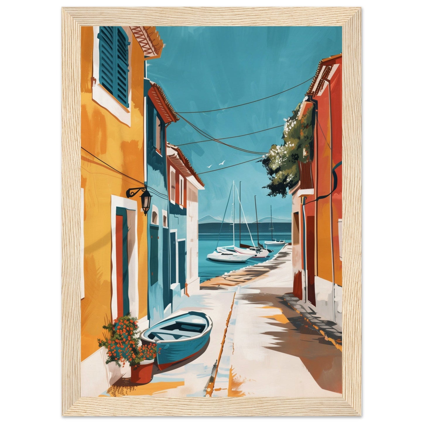 Poster Ancien Arcachon ( 21x29.7-cm-Bois-clair)