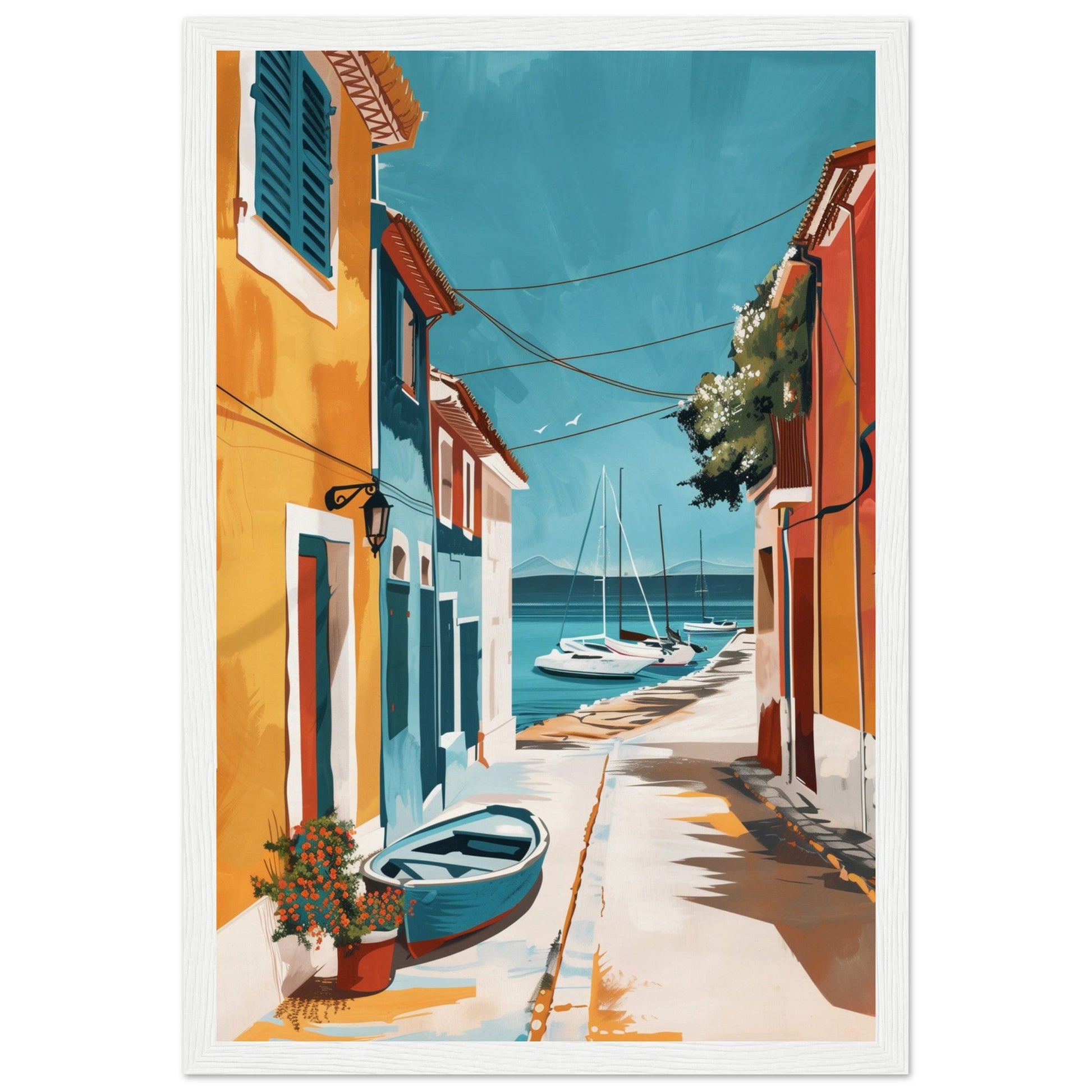 Poster Ancien Arcachon ( 30x45-cm-Bois-blanc)