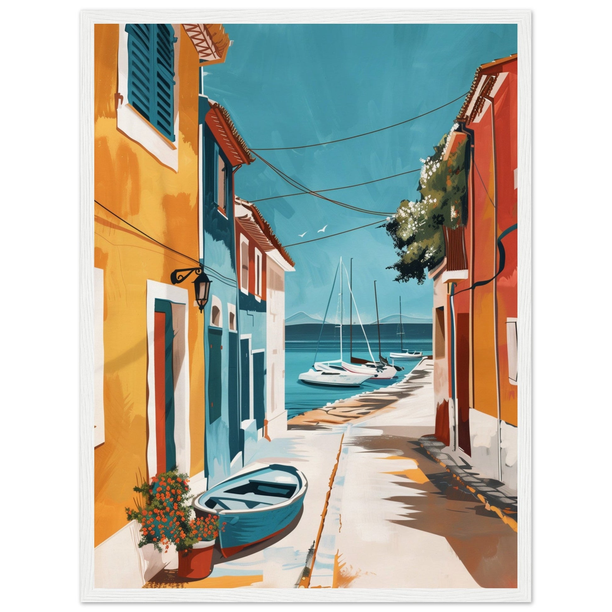 Poster Ancien Arcachon ( 45x60-cm-Bois-blanc)