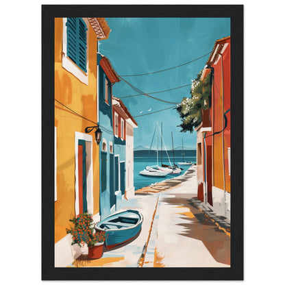 Poster Ancien Arcachon ( 21x29.7-cm-Bois-noir)