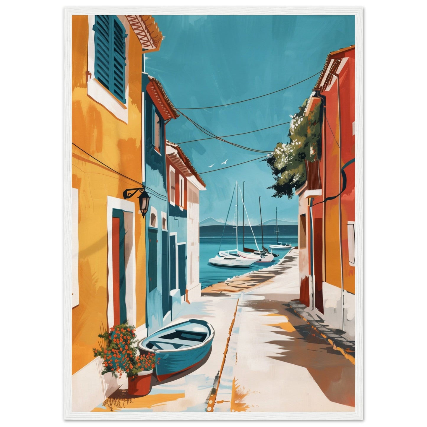 Poster Ancien Arcachon ( 50x70-cm-Bois-blanc)