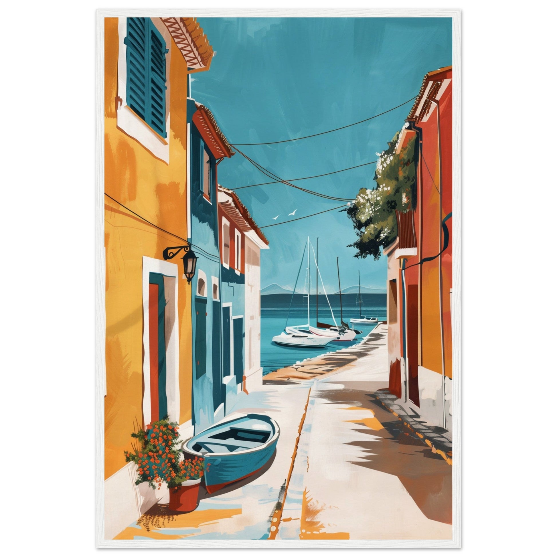 Poster Ancien Arcachon ( 60x90-cm-Bois-blanc)