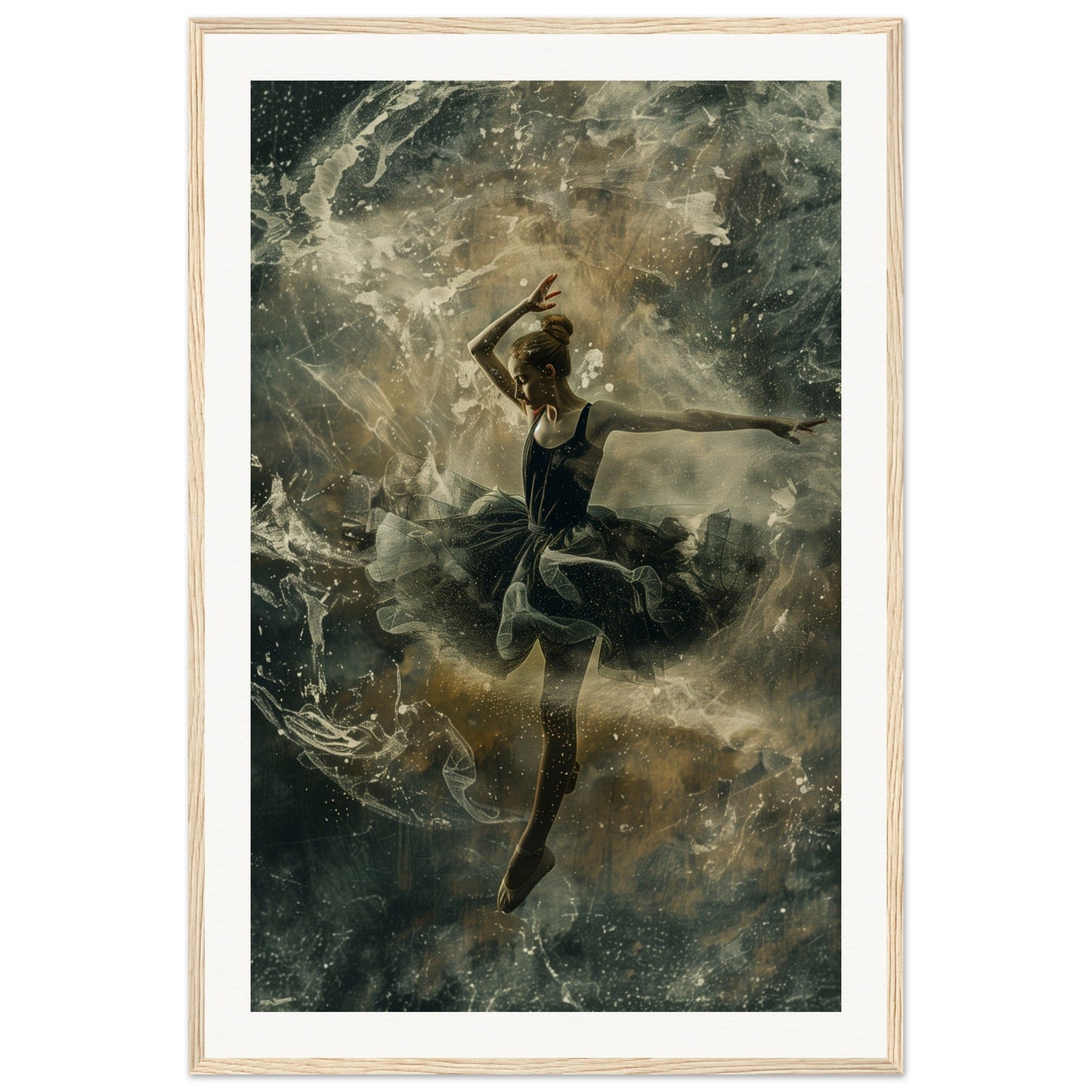 Poster Ancien Danseuse ( 60x90-cm-Bois-clair)