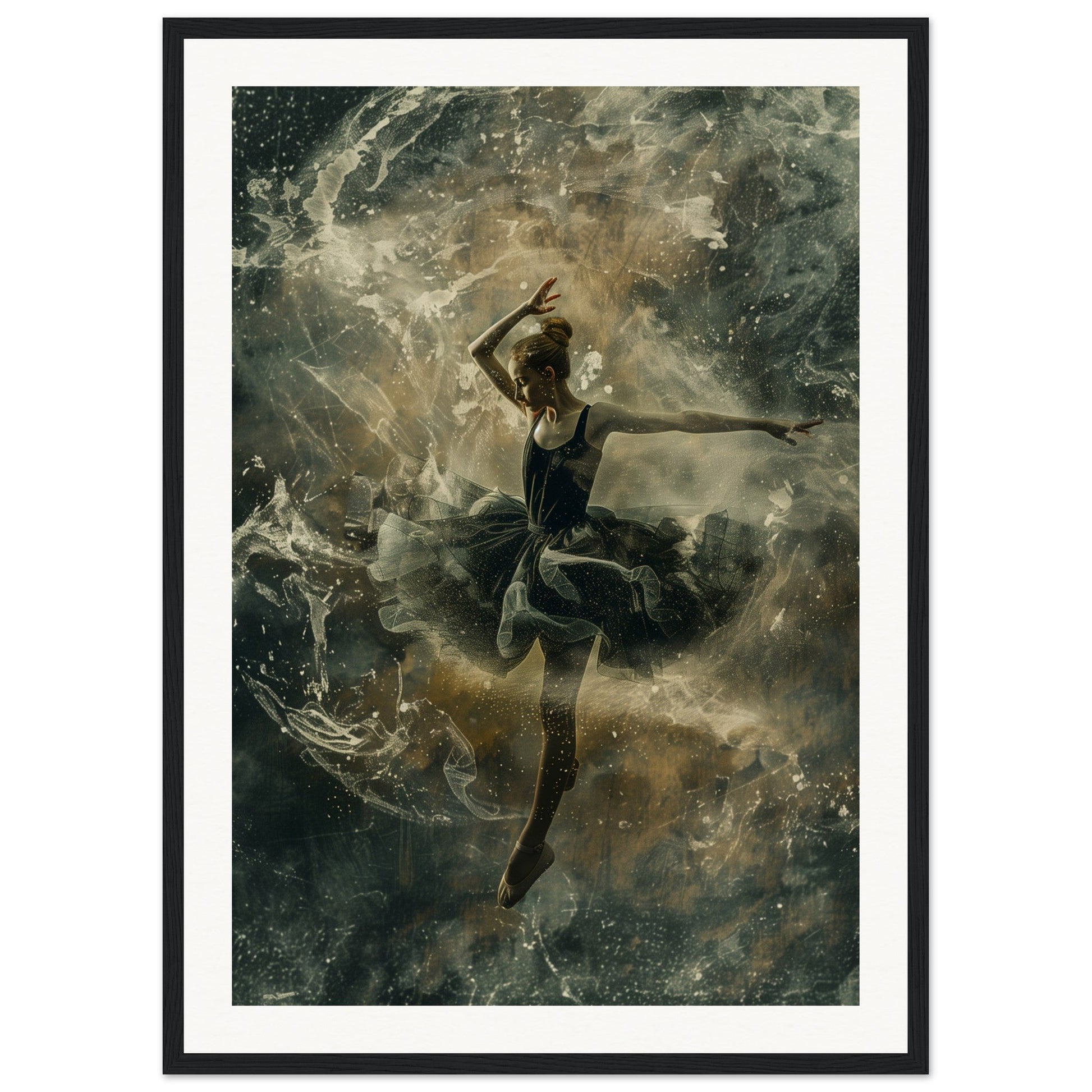 Poster Ancien Danseuse ( 50x70-cm-Bois-noir)