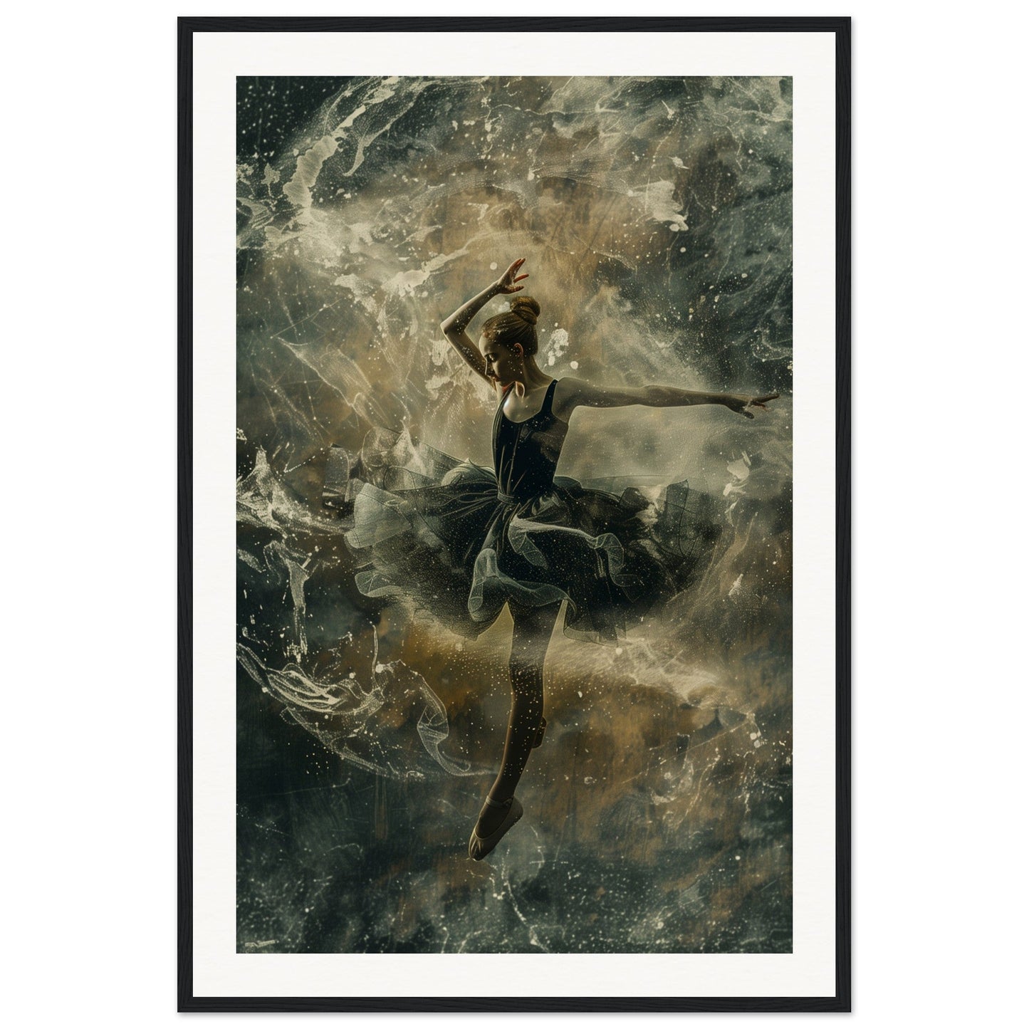 Poster Ancien Danseuse ( 60x90-cm-Bois-noir)