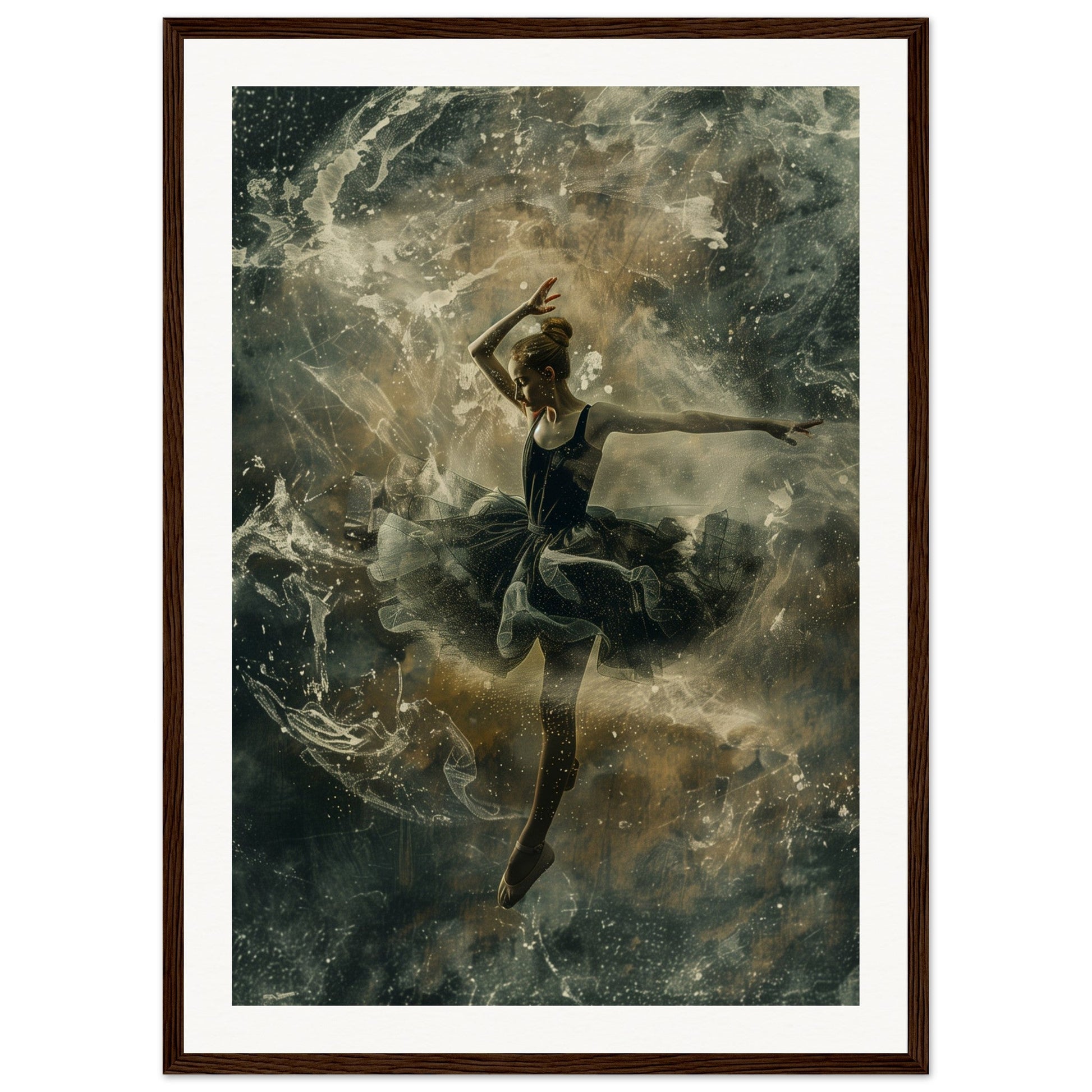 Poster Ancien Danseuse ( 50x70-cm-Bois-foncé)