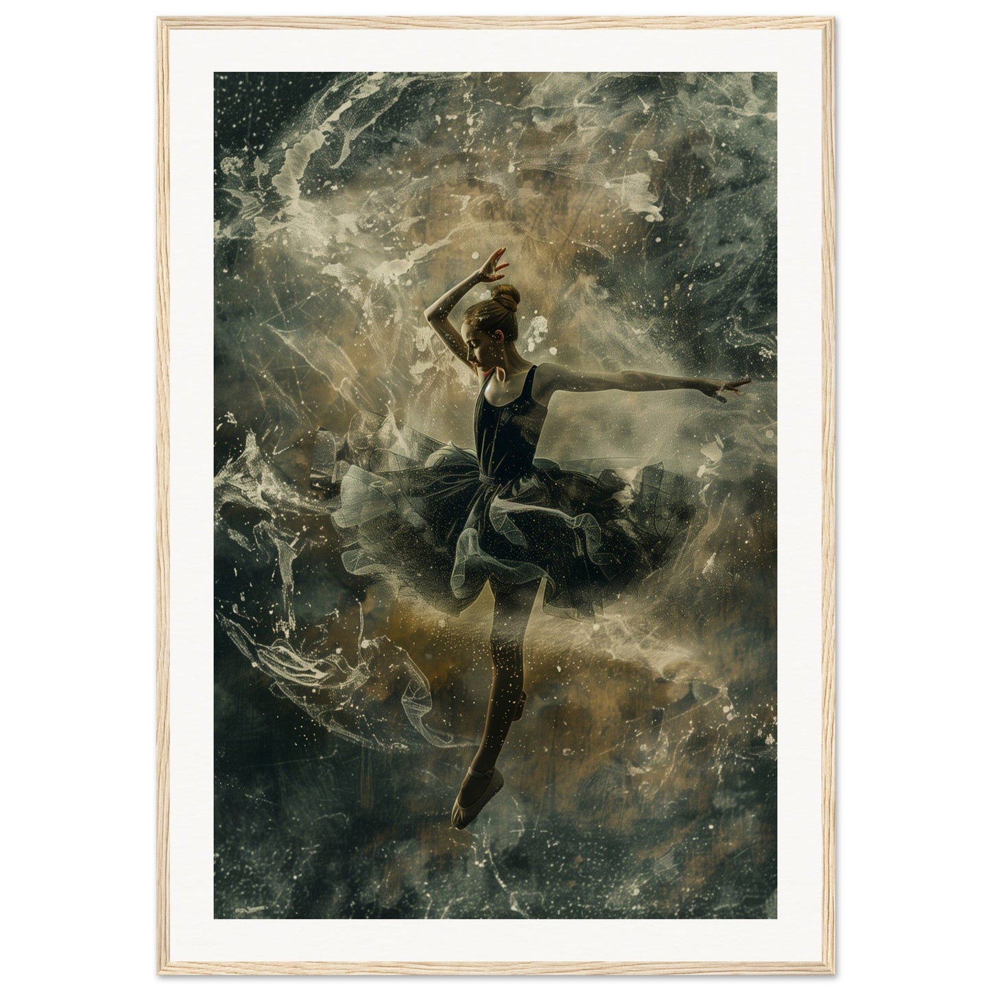 Poster Ancien Danseuse ( 70x100-cm-Bois-clair)