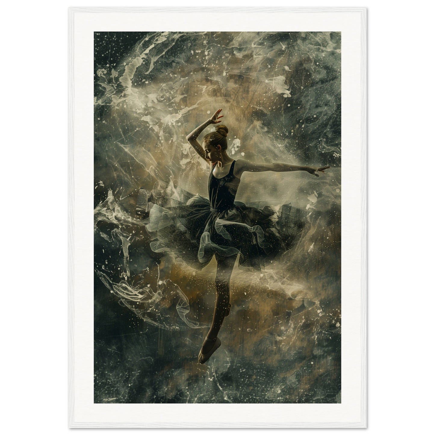 Poster Ancien Danseuse ( 70x100-cm-Bois-blanc)