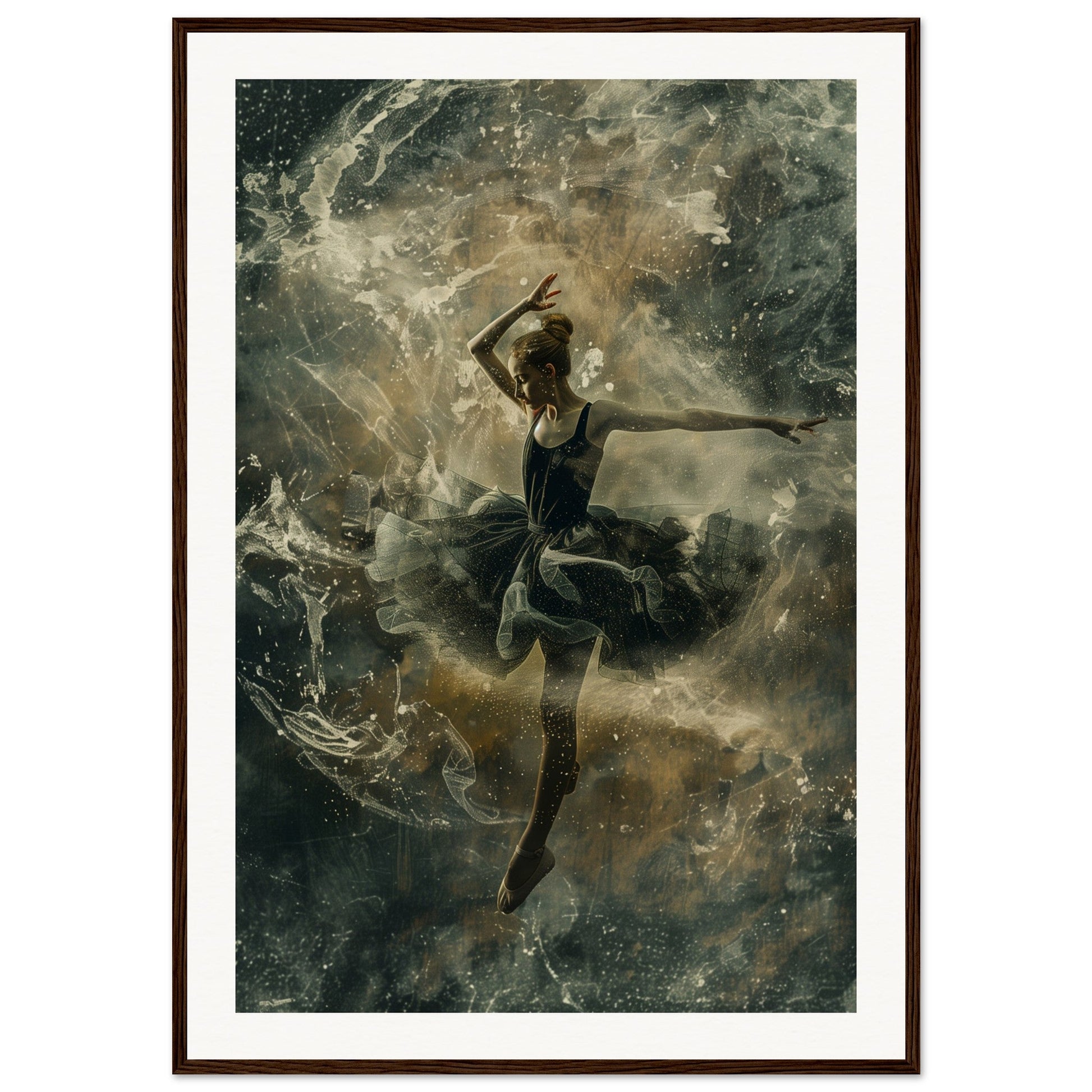 Poster Ancien Danseuse ( 70x100-cm-Bois-foncé)