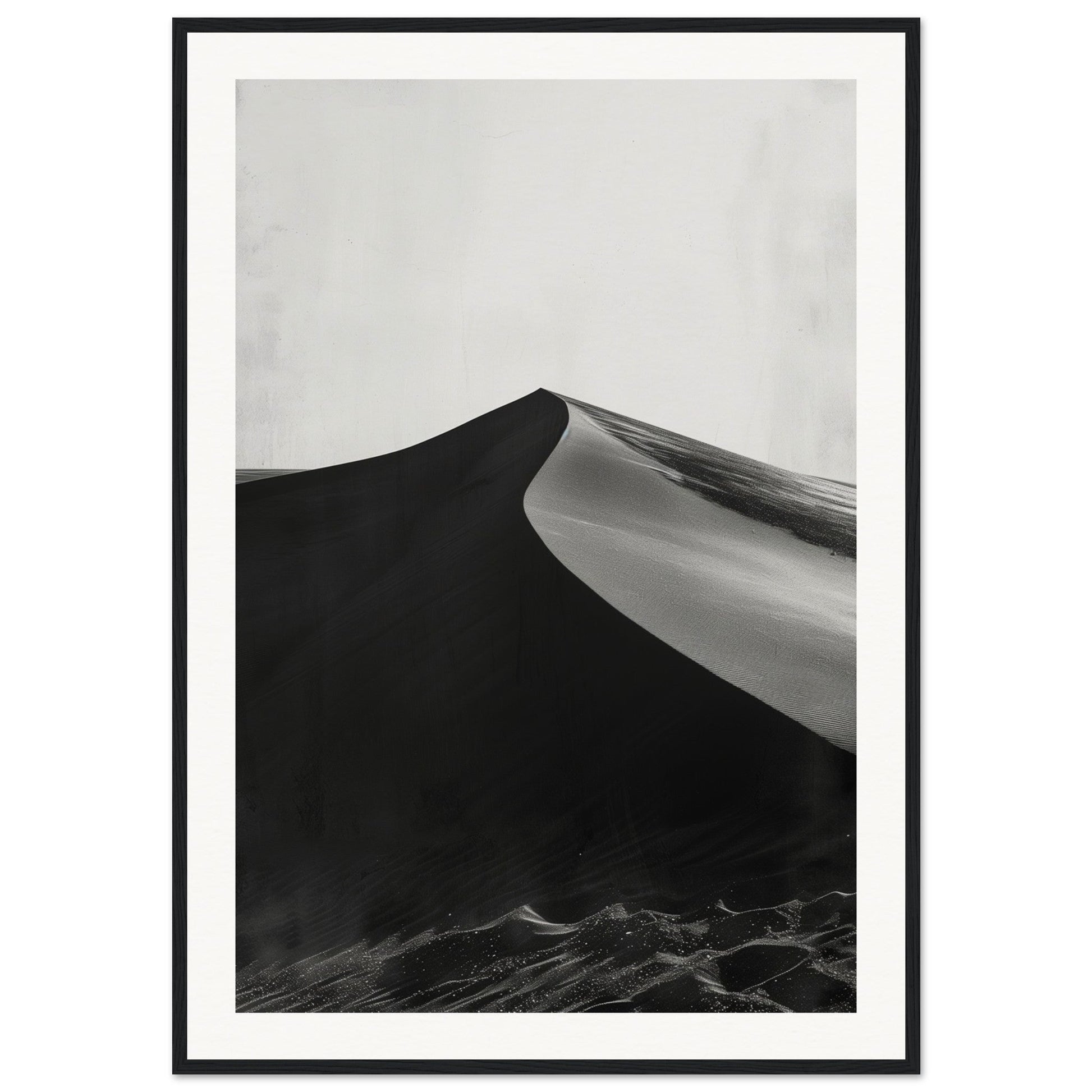 Poster Ancien Dune du Pilat Noir et Blanc ( 70x100-cm-Bois-noir)