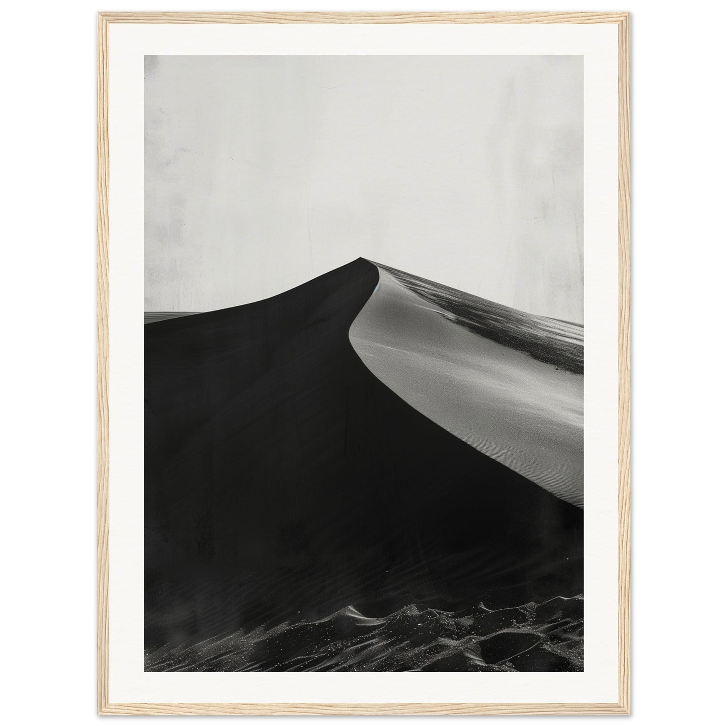 Poster Ancien Dune du Pilat Noir et Blanc ( 60x80-cm-Bois-clair)