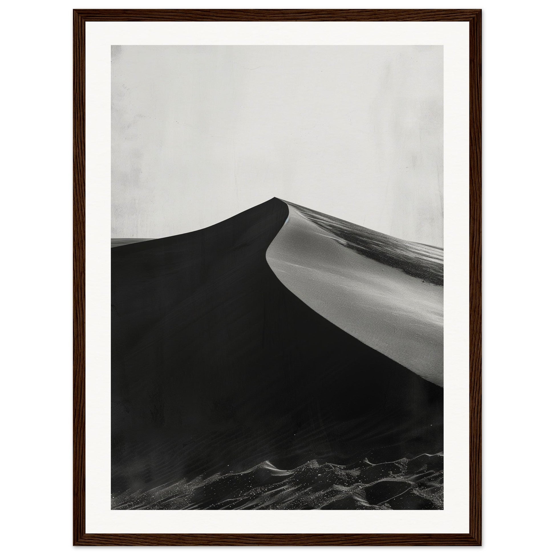 Poster Ancien Dune du Pilat Noir et Blanc ( 45x60-cm-Bois-foncé)