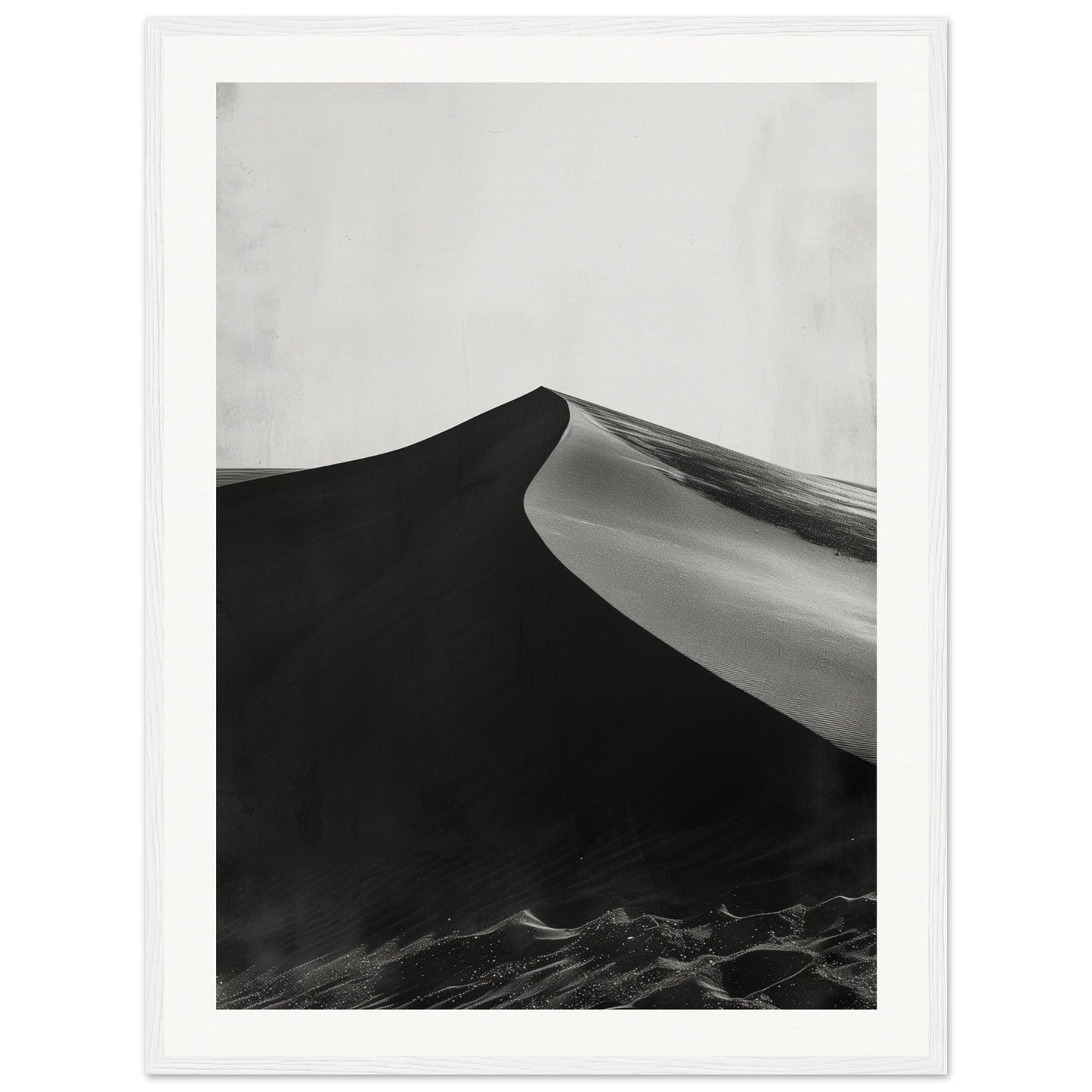 Poster Ancien Dune du Pilat Noir et Blanc ( 60x80-cm-Bois-blanc)