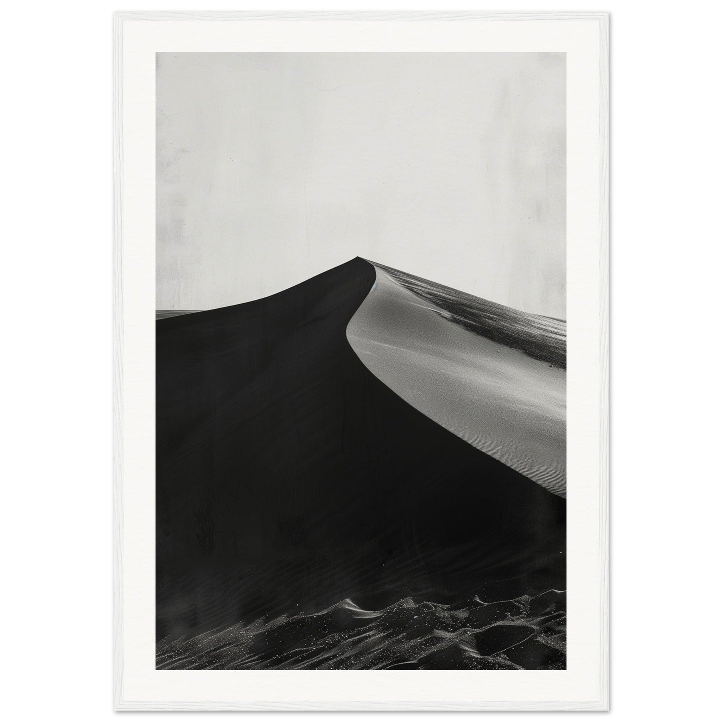 Poster Ancien Dune du Pilat Noir et Blanc ( 70x100-cm-Bois-blanc)