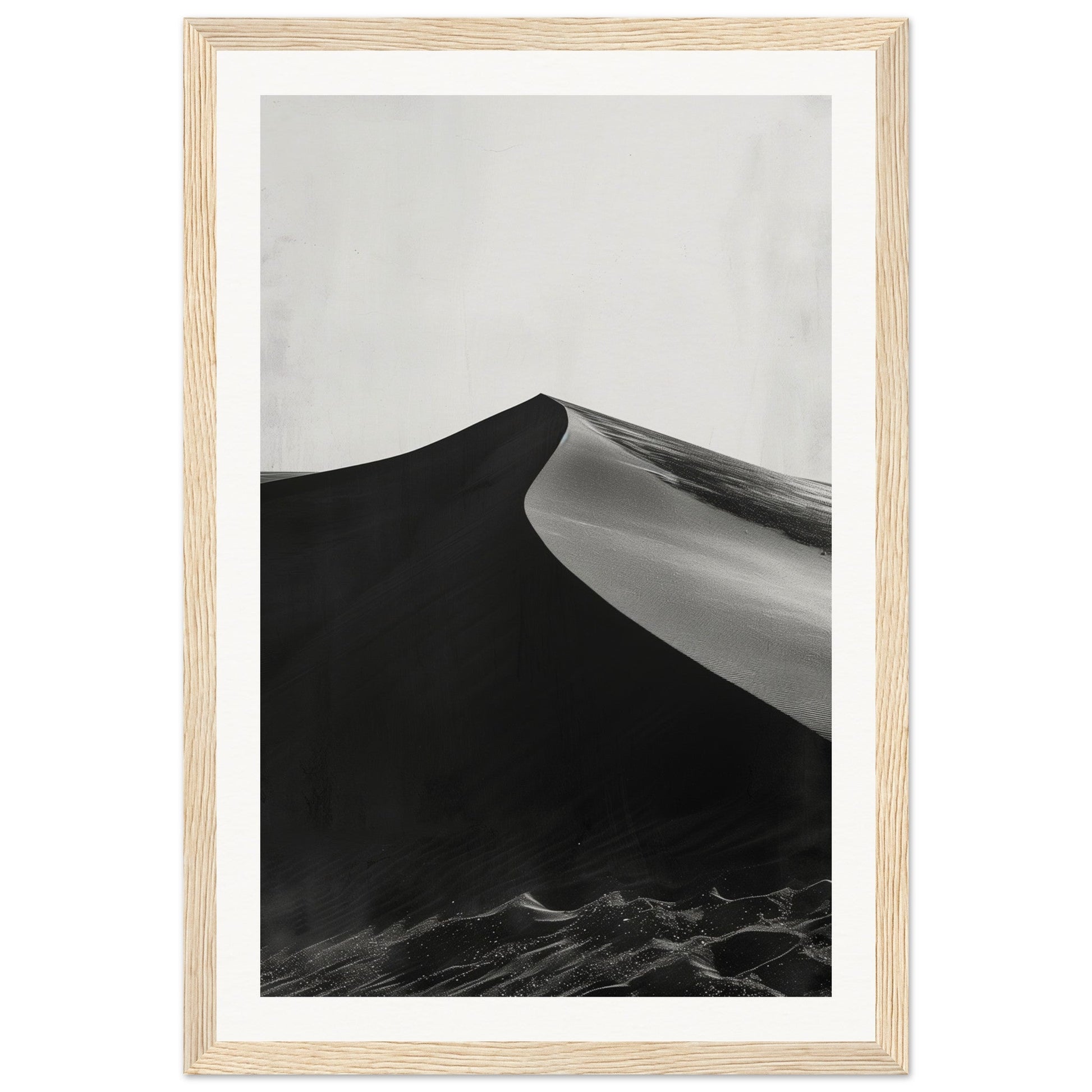 Poster Ancien Dune du Pilat Noir et Blanc ( 30x45-cm-Bois-clair)