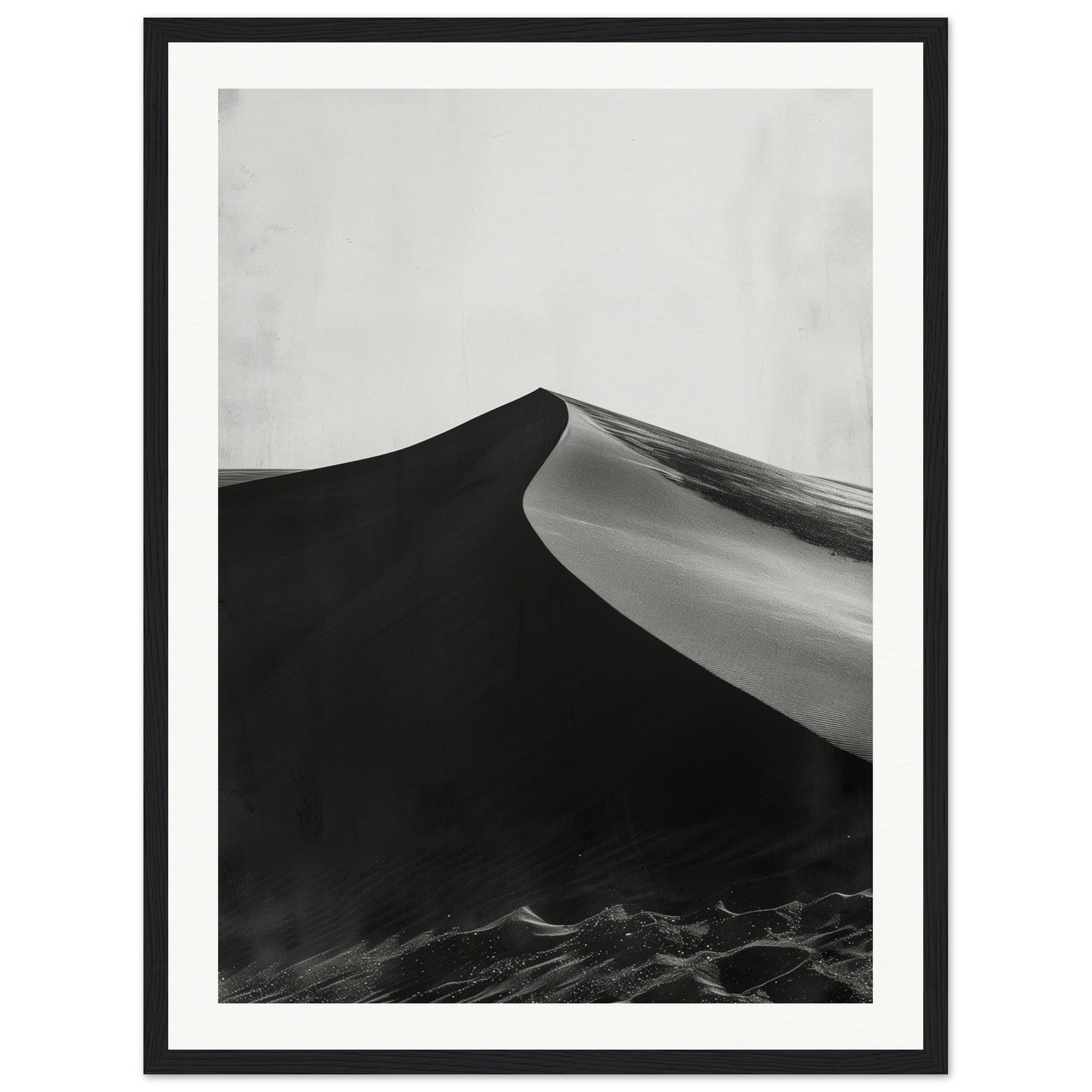 Poster Ancien Dune du Pilat Noir et Blanc ( 45x60-cm-Bois-noir)