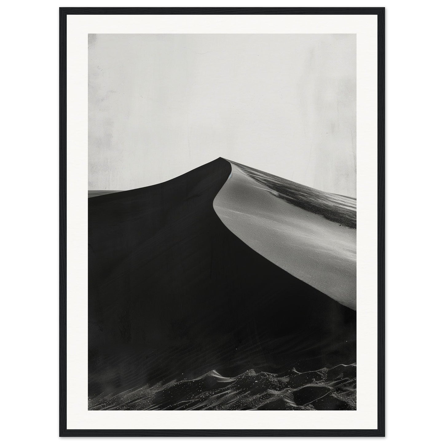 Poster Ancien Dune du Pilat Noir et Blanc ( 60x80-cm-Bois-noir)