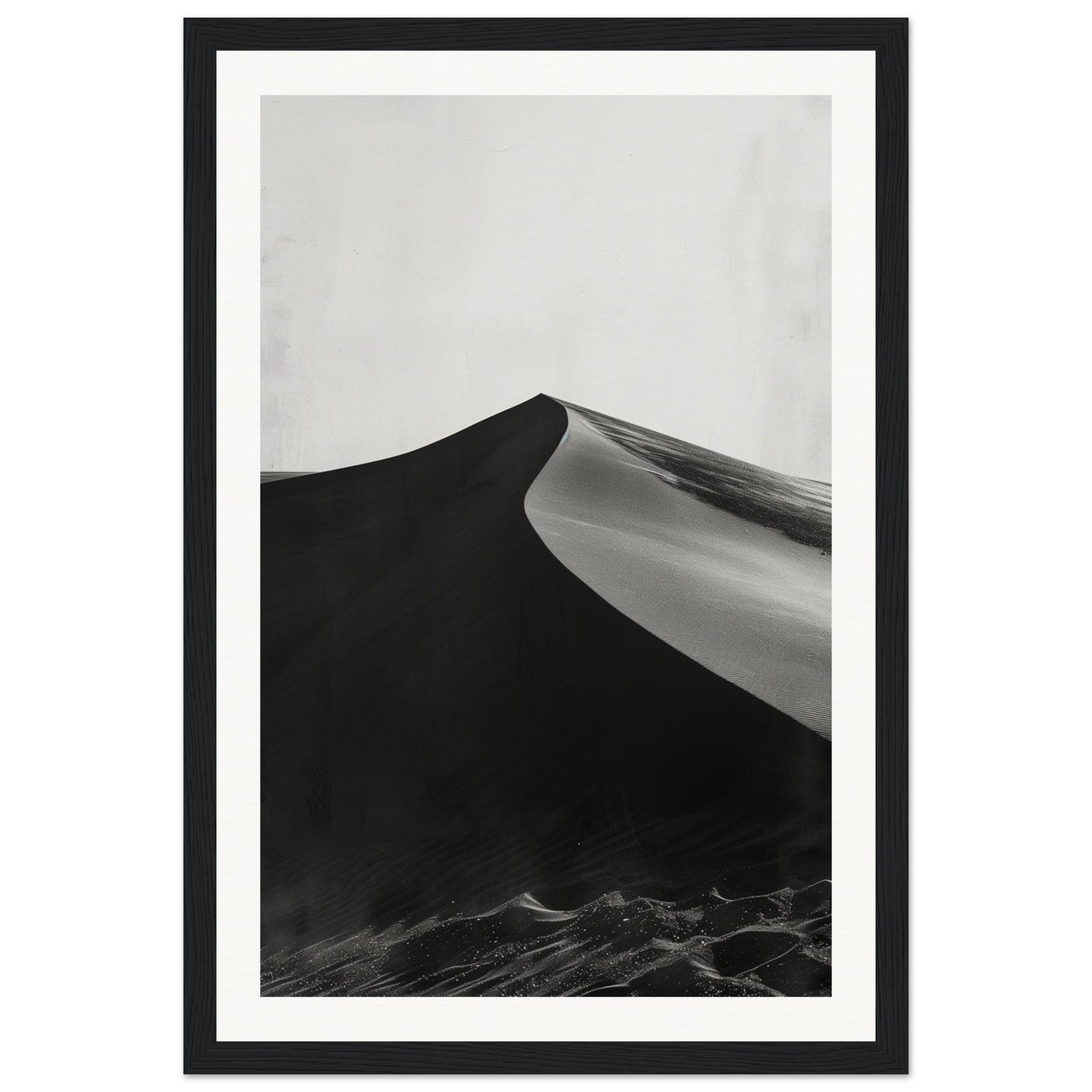 Poster Ancien Dune du Pilat Noir et Blanc ( 30x45-cm-Bois-noir)