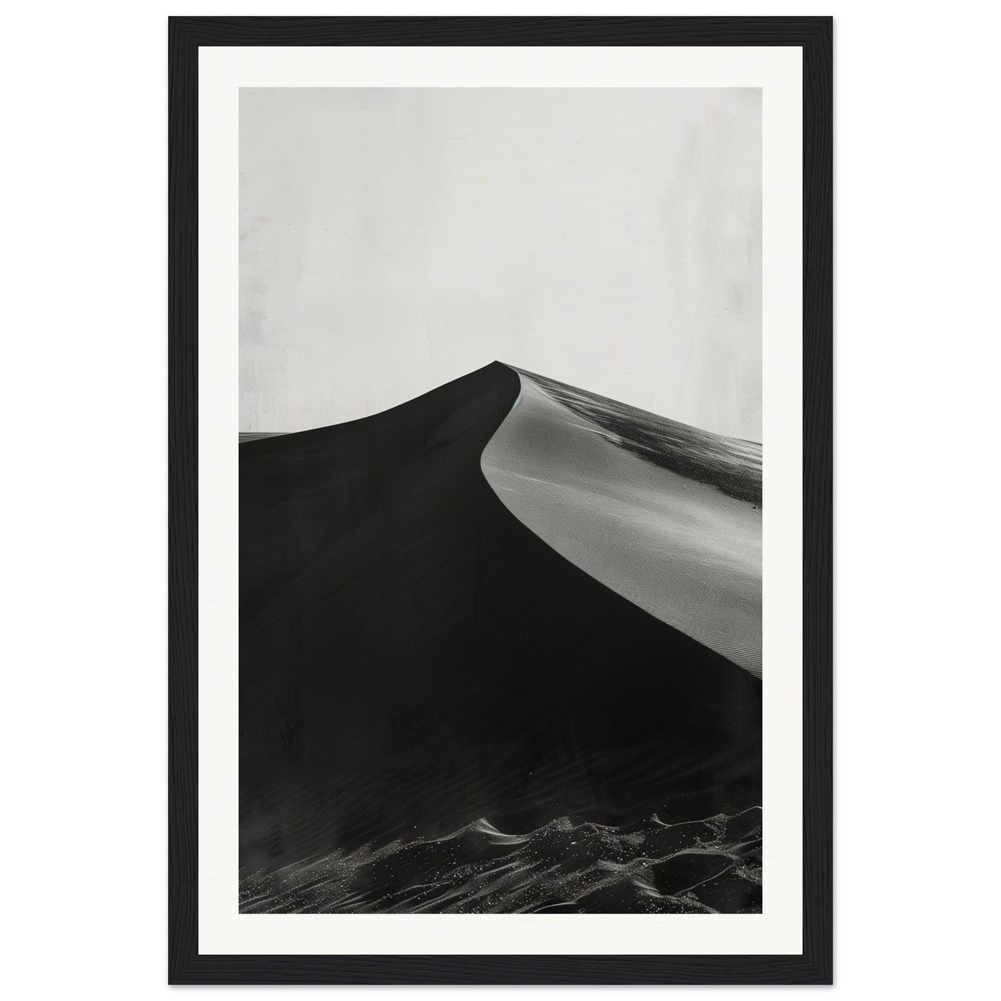 Poster Ancien Dune du Pilat Noir et Blanc ( 30x45-cm-Bois-noir)