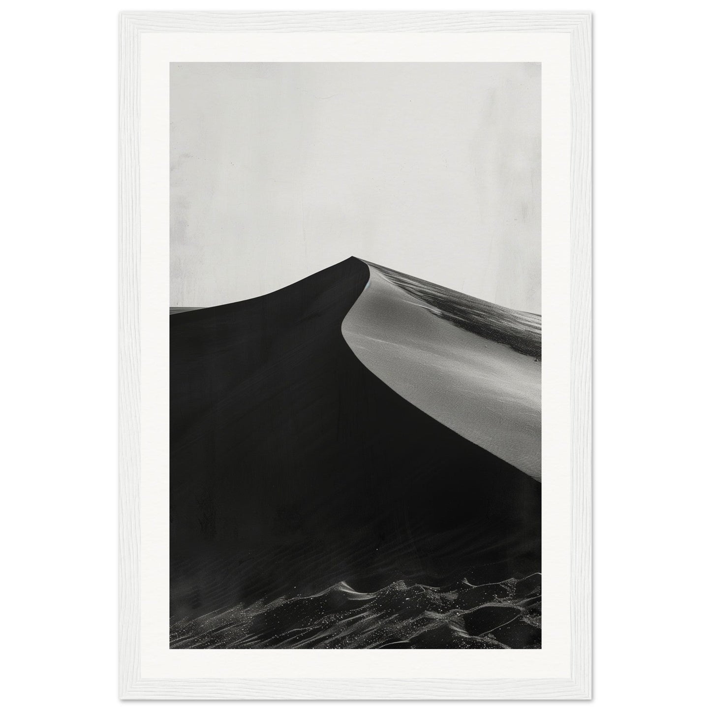 Poster Ancien Dune du Pilat Noir et Blanc ( 30x45-cm-Bois-blanc)