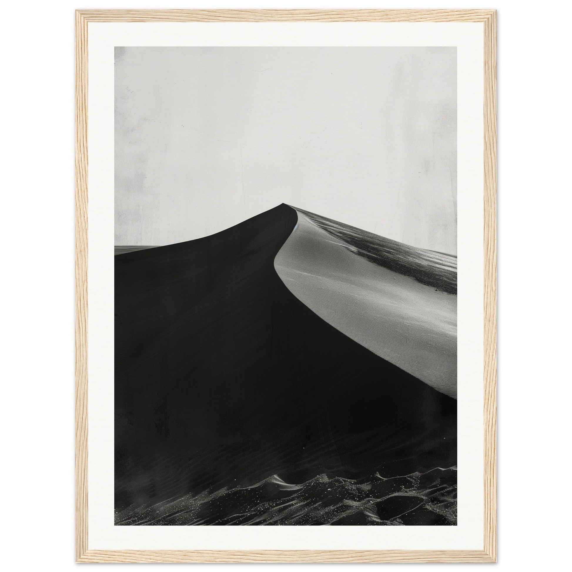 Poster Ancien Dune du Pilat Noir et Blanc ( 45x60-cm-Bois-clair)