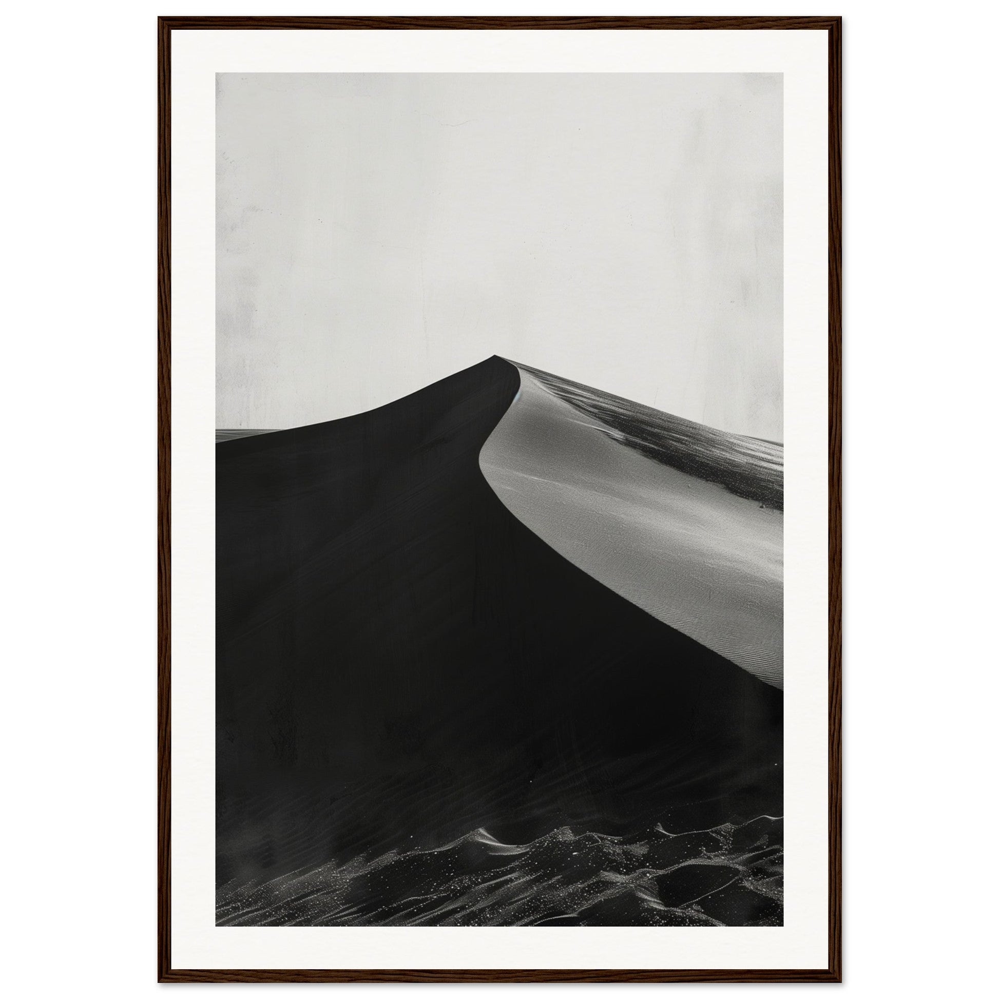 Poster Ancien Dune du Pilat Noir et Blanc ( 70x100-cm-Bois-foncé)