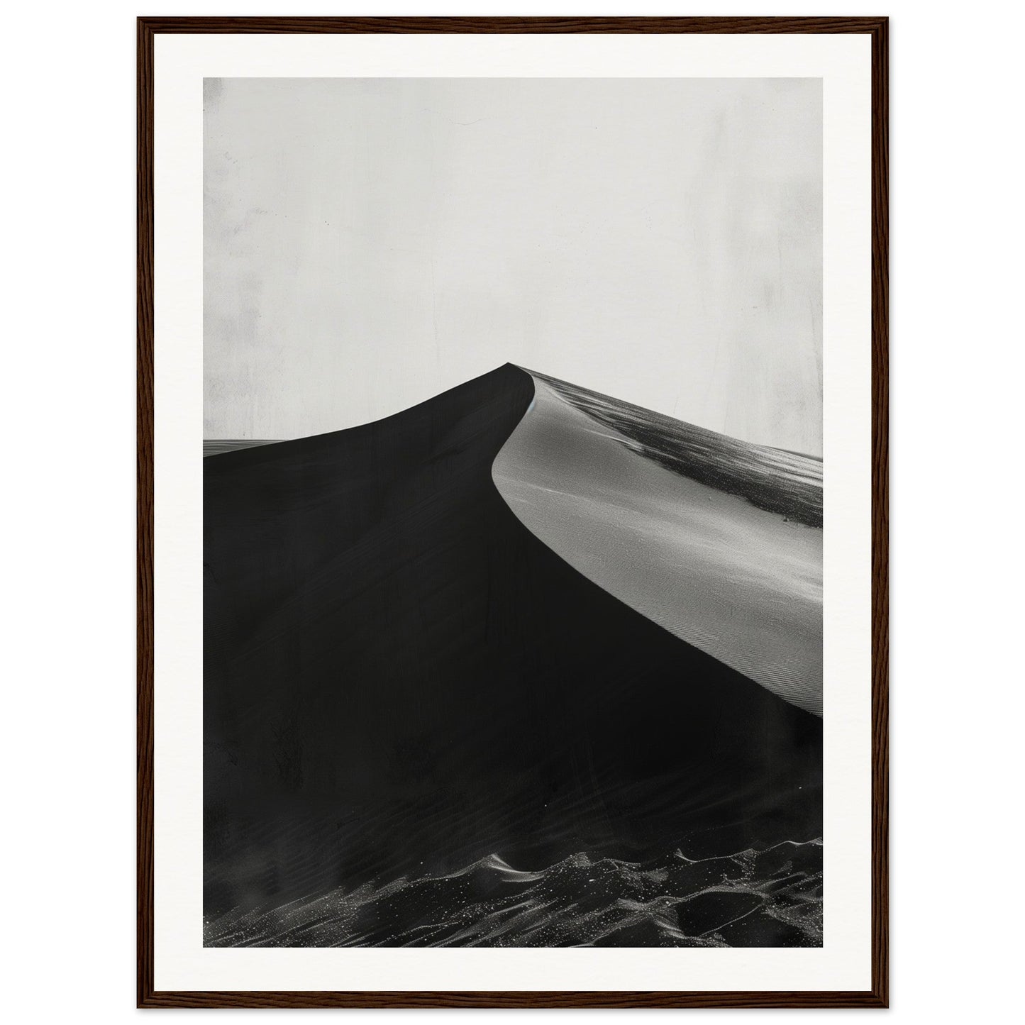 Poster Ancien Dune du Pilat Noir et Blanc ( 60x80-cm-Bois-foncé)