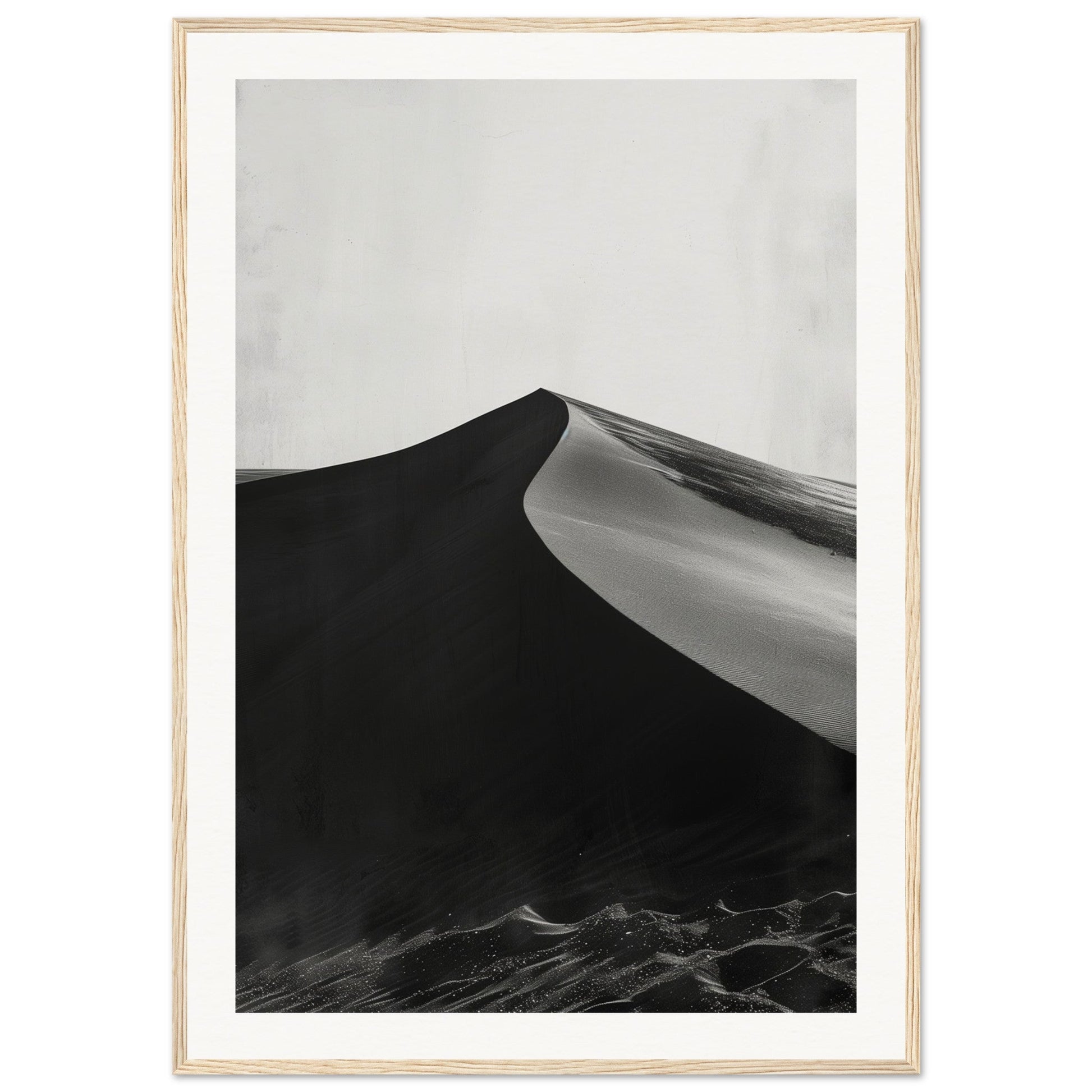 Poster Ancien Dune du Pilat Noir et Blanc ( 70x100-cm-Bois-clair)