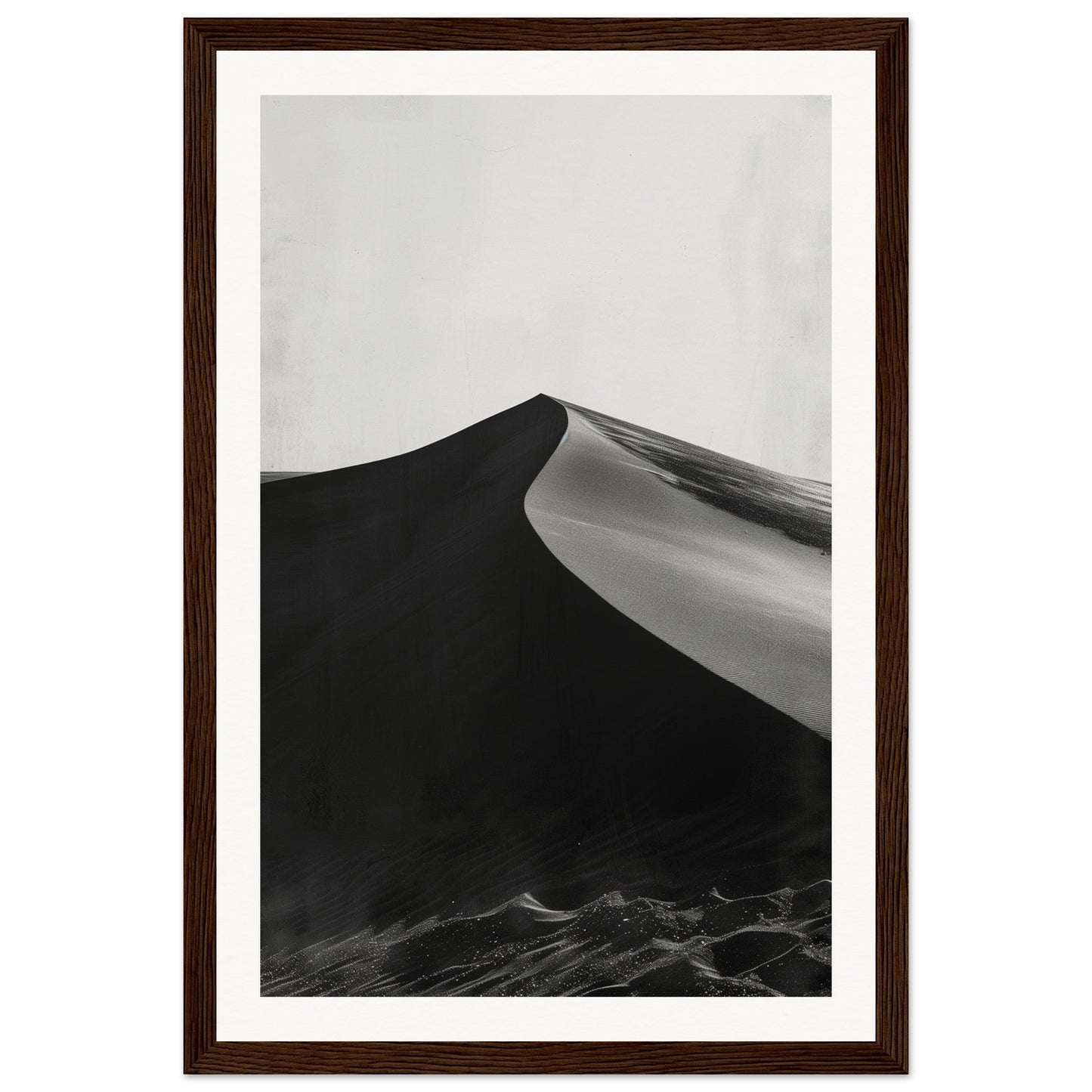 Poster Ancien Dune du Pilat Noir et Blanc ( 30x45-cm-Bois-foncé)