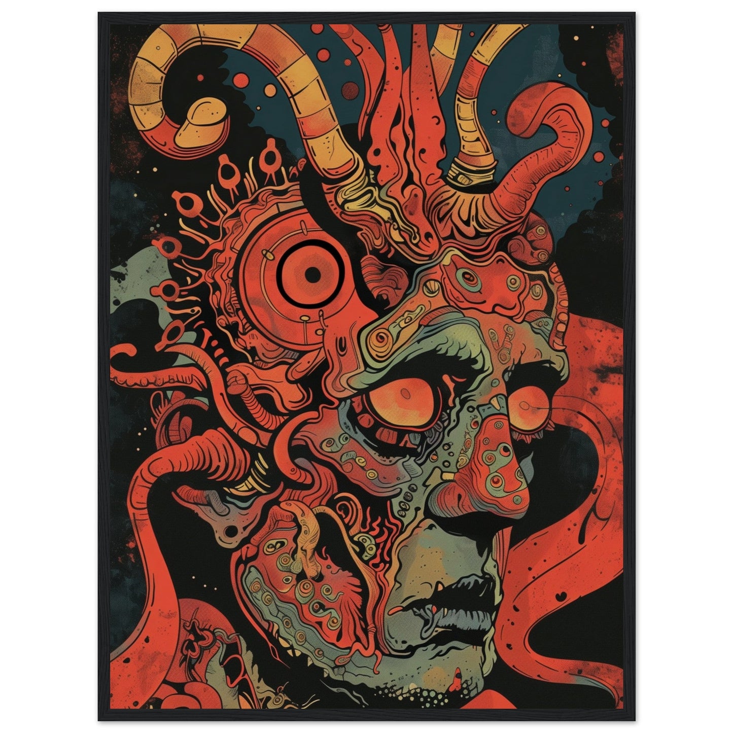 Poster Ancien Geek ( 60x80-cm-Bois-noir)