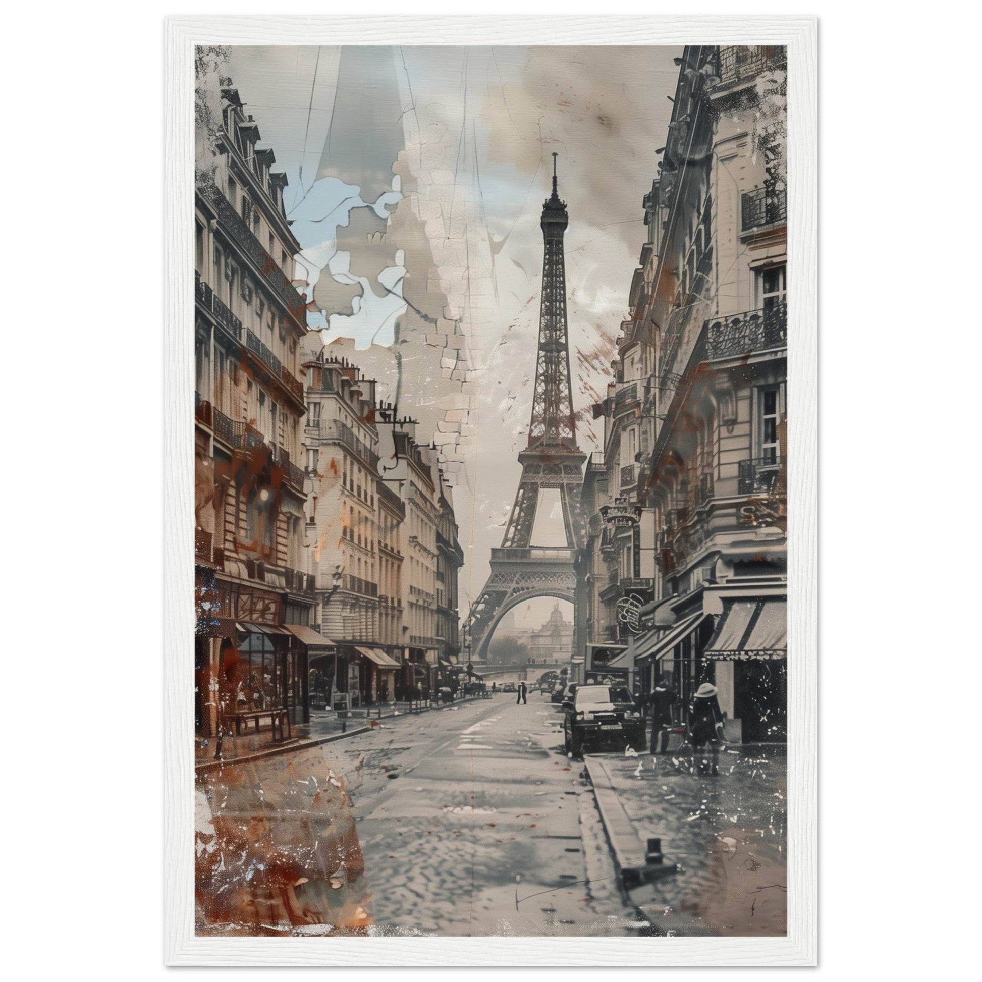 Poster Ancien Paris ( 30x45-cm-Bois-blanc)