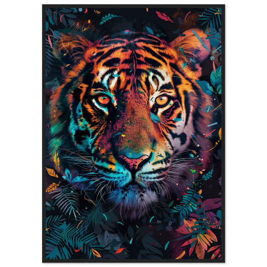 Poster Animaux Couleur ( 70x100-cm-Bois-noir)