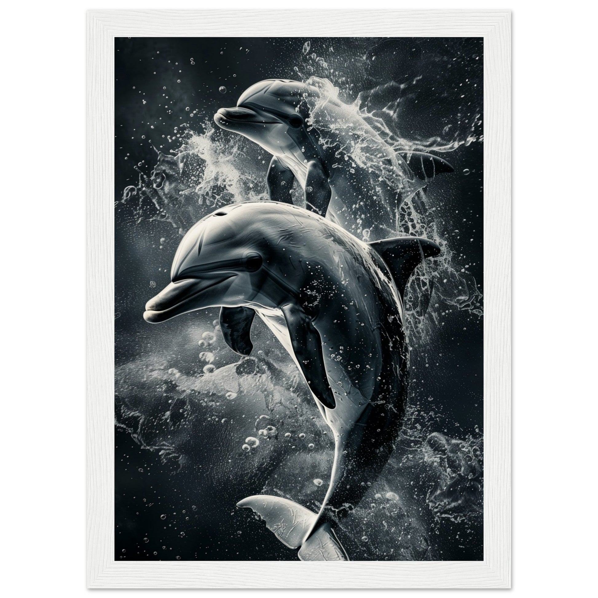 Poster Animaux Dauphin ( 21x29.7-cm-Bois-blanc)